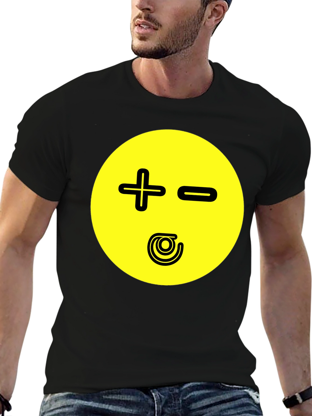 Novelty Graphic Print T-Shirt - Plus Minus Design