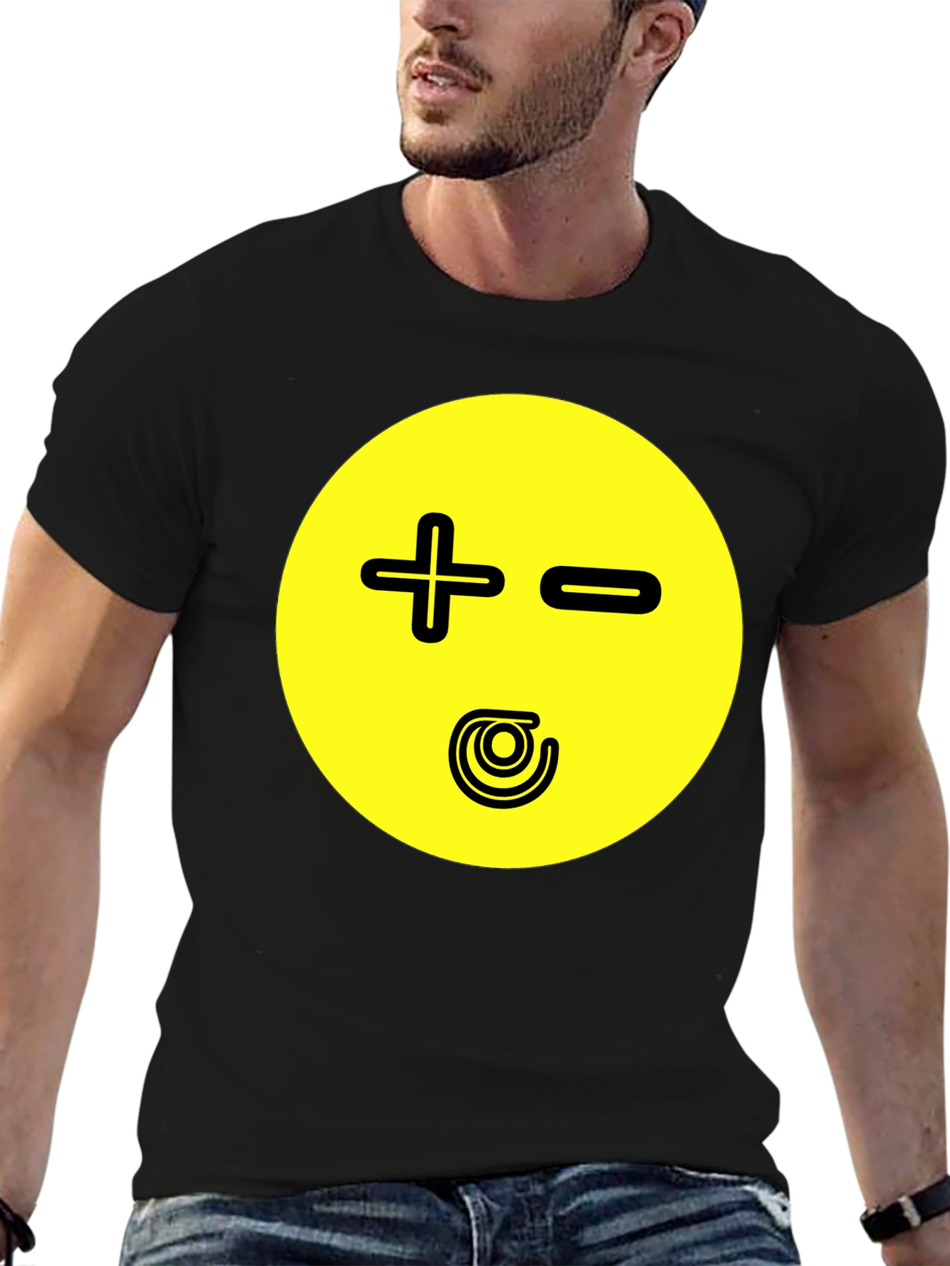 Novelty Graphic Print T-Shirt - Plus Minus Design