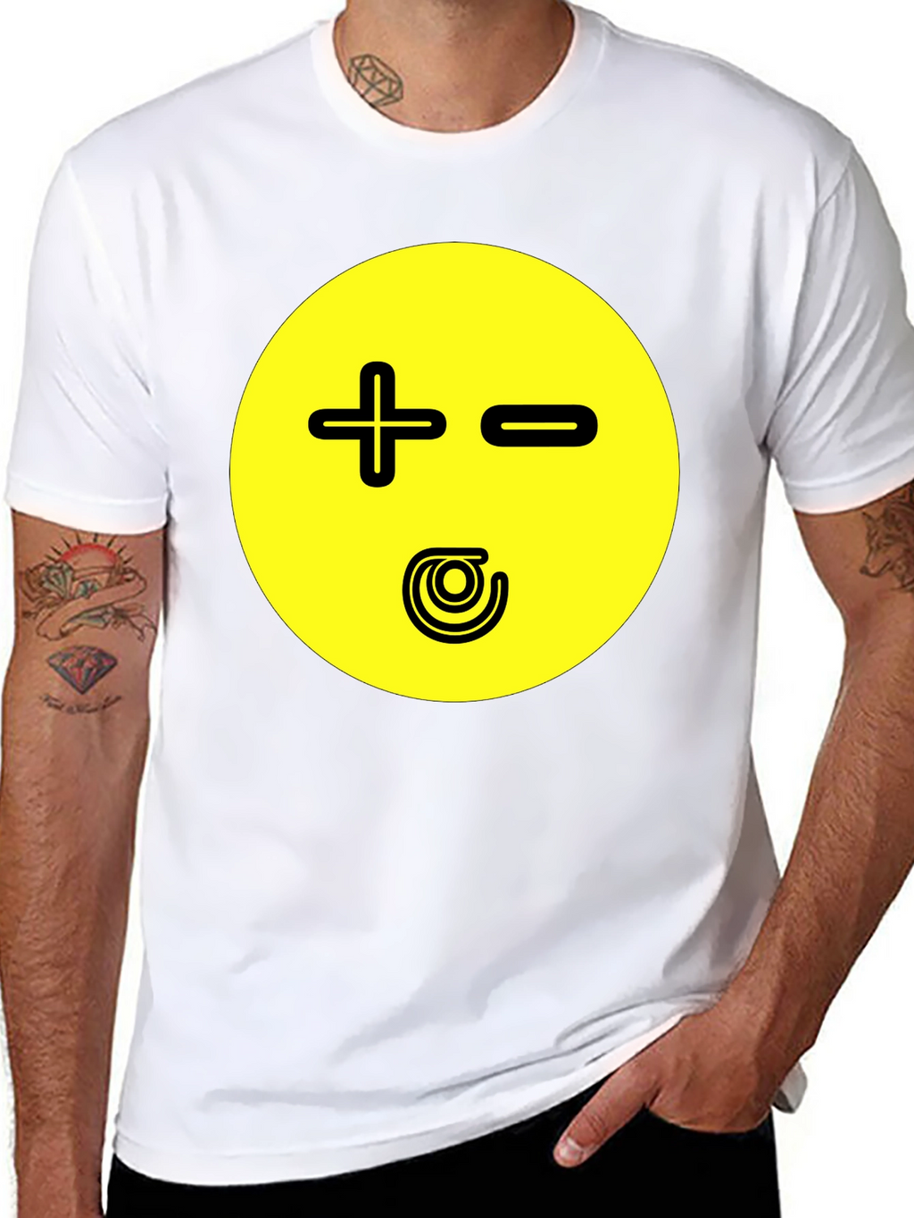 Novelty Graphic Print T-Shirt - Plus Minus Design