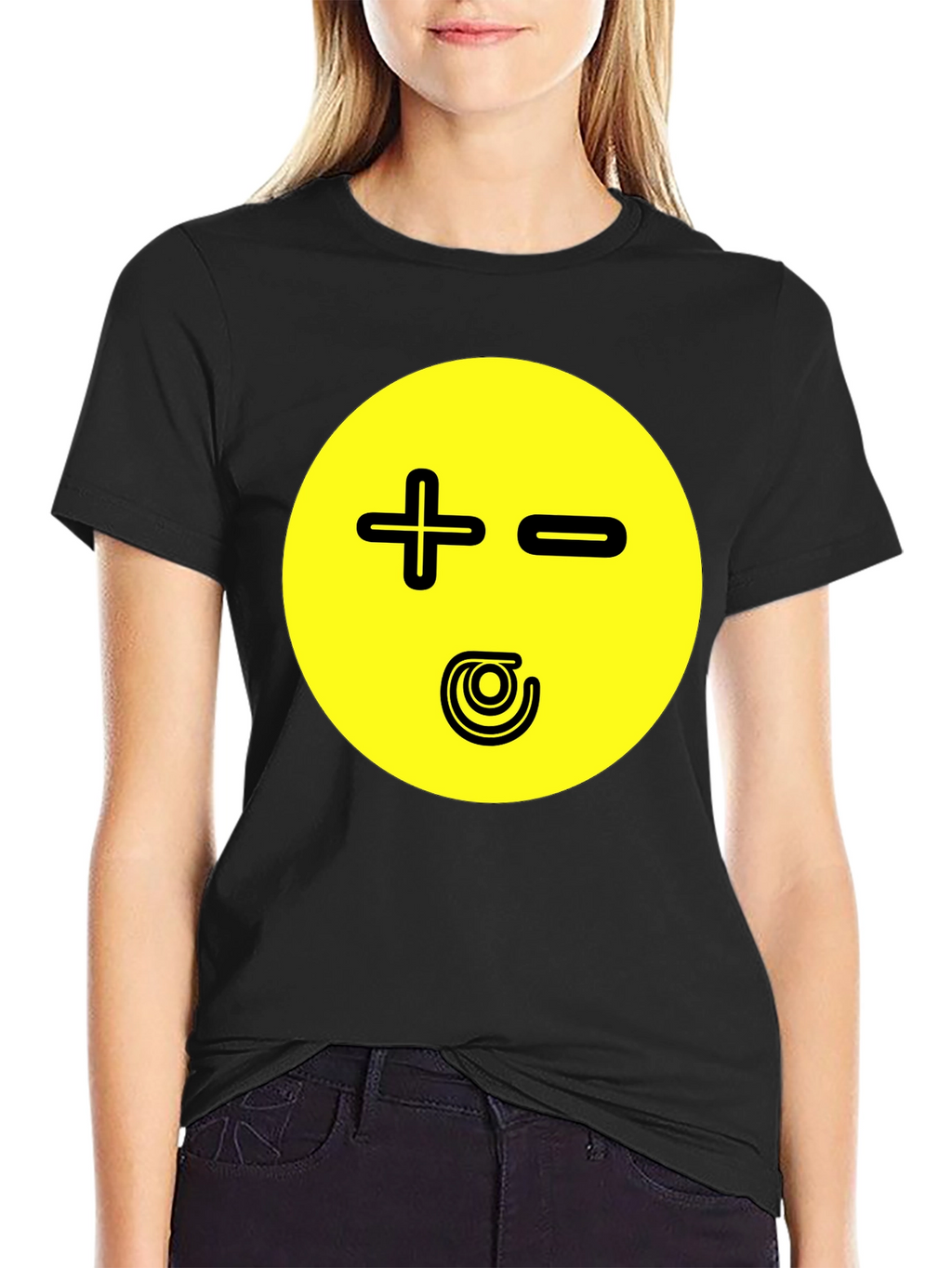 Novelty Graphic Print T-Shirt - Plus Minus Design