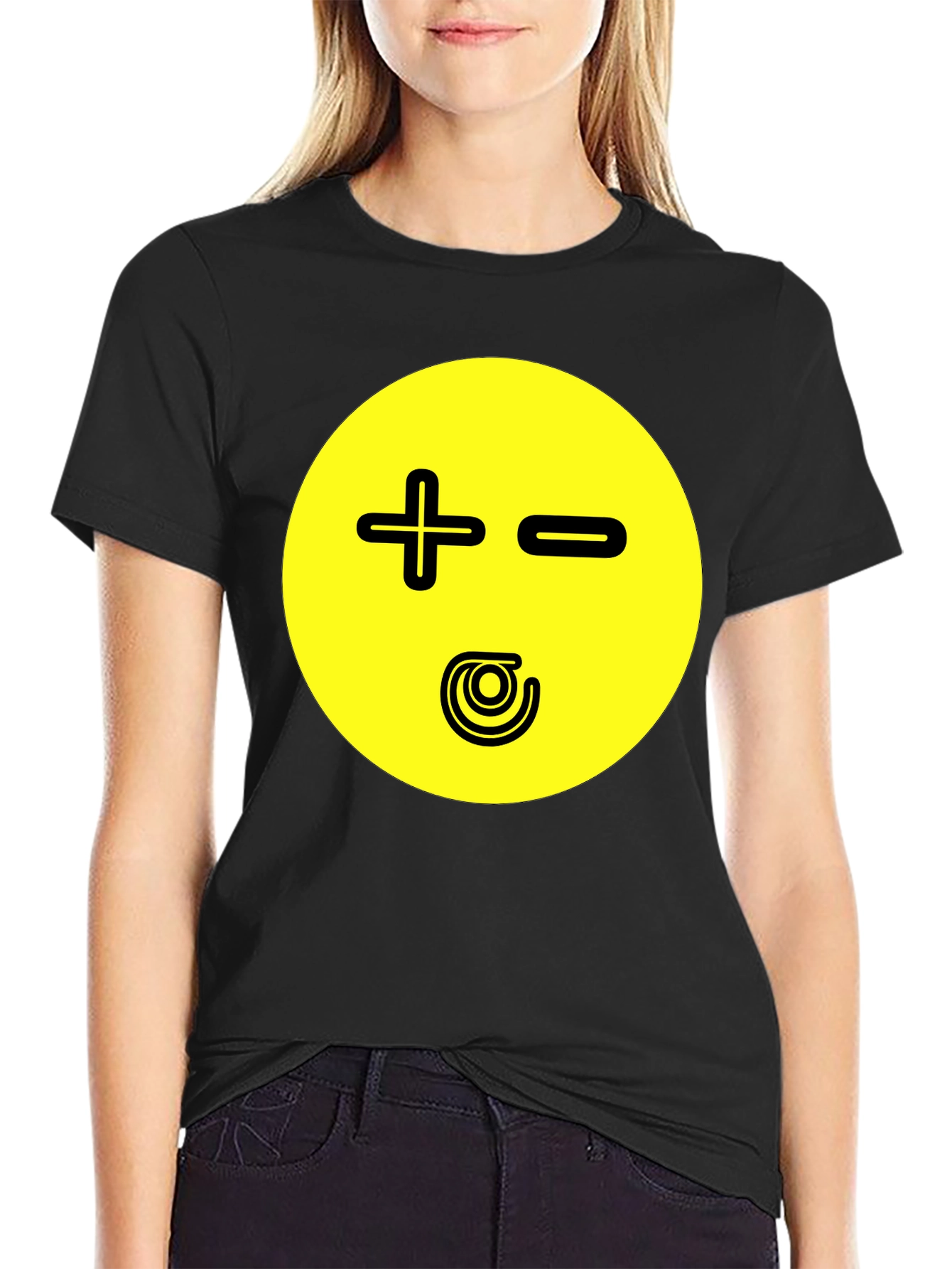 Novelty Graphic Print T-Shirt - Plus Minus Design