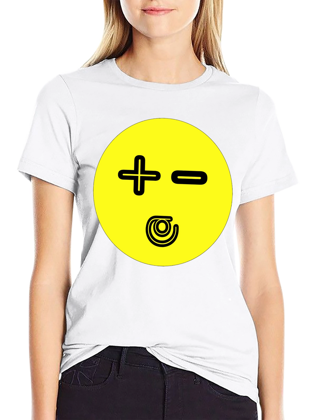 Novelty Graphic Print T-Shirt - Plus Minus Design