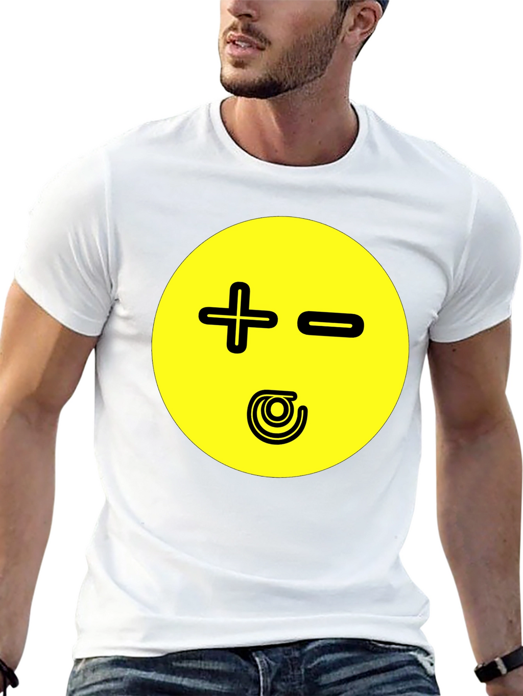 Novelty Graphic Print T-Shirt - Plus Minus Design