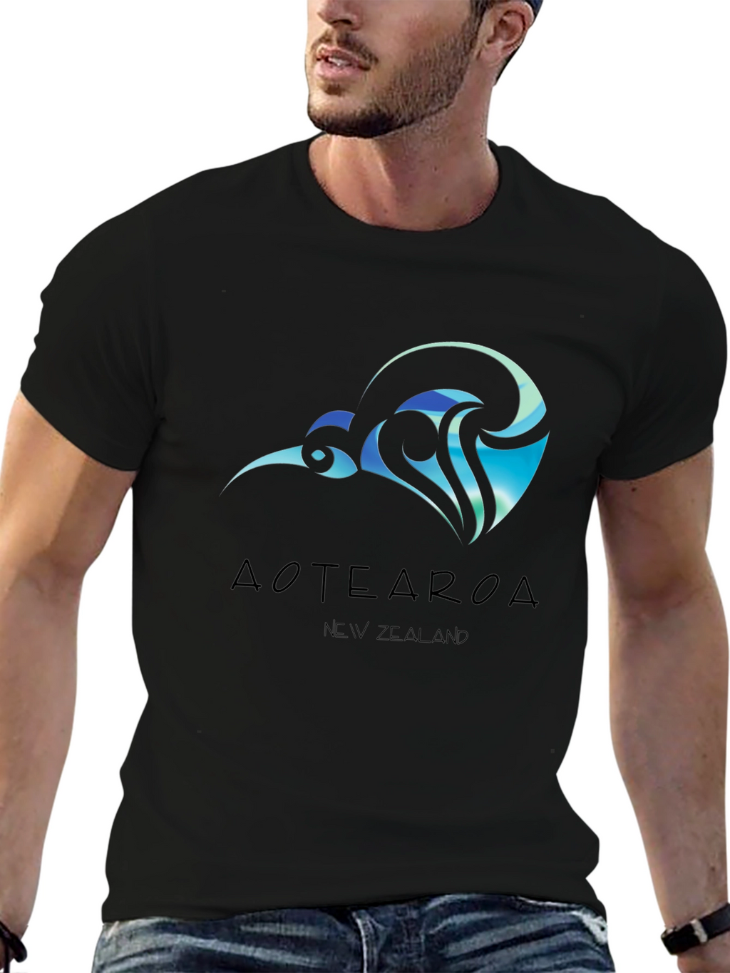 Aotearoa New Zealand Black T-Shirt