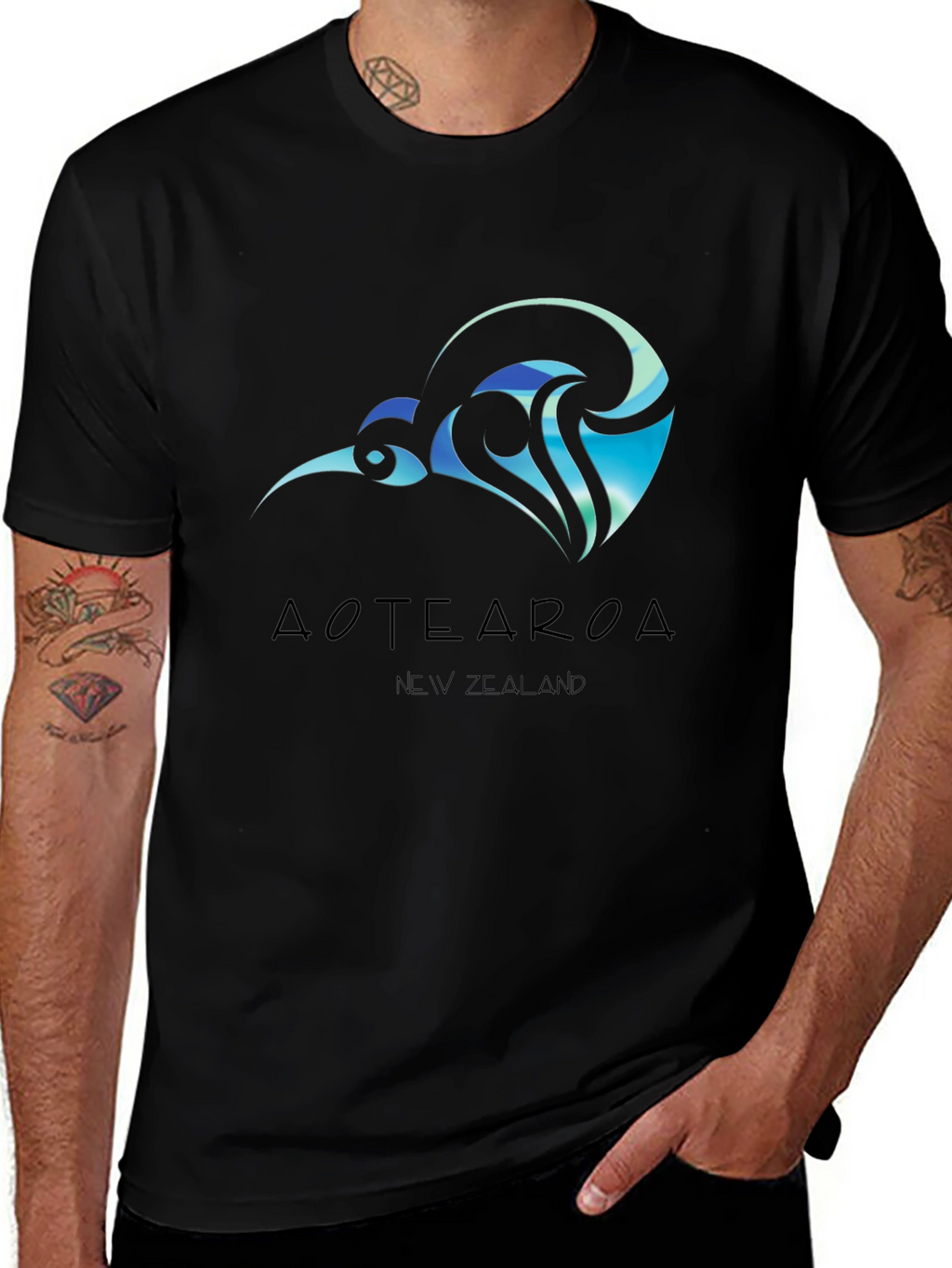 Aotearoa New Zealand Black T-Shirt