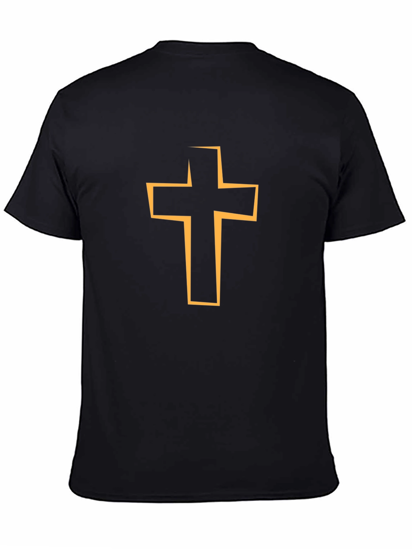 Religious Cross Graphic Tee - Black