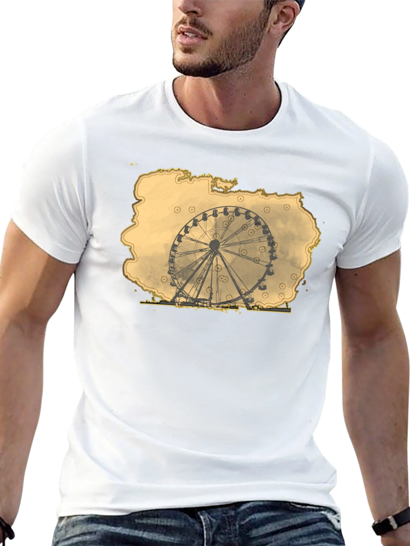 Ferris Wheel Graphic Tee - Retro Theme Park Shirt