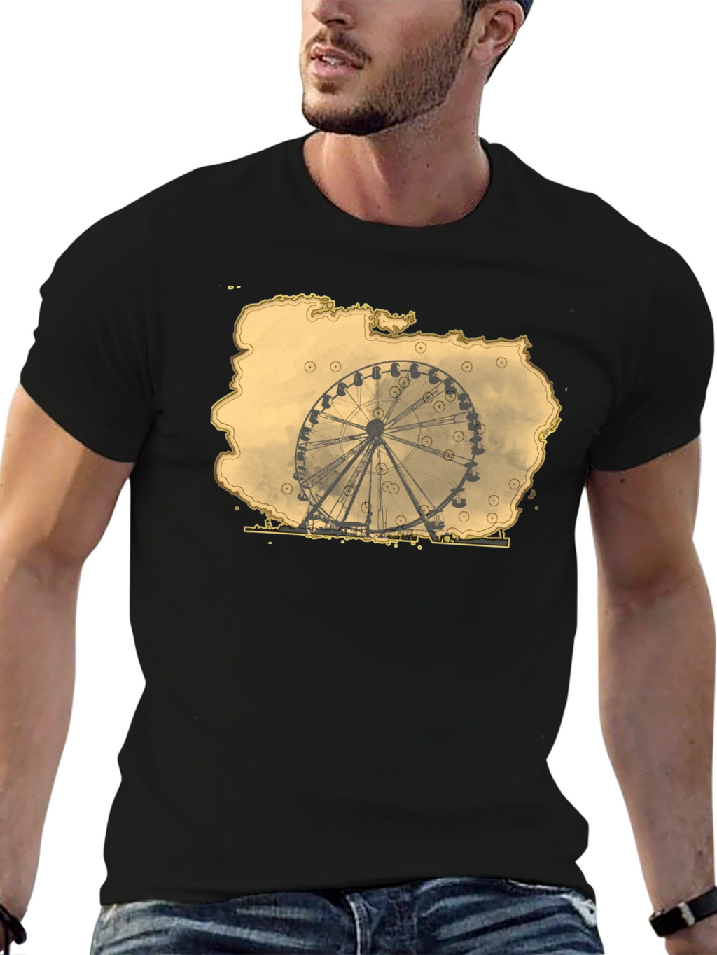 Ferris Wheel Graphic Tee - Retro Theme Park Shirt