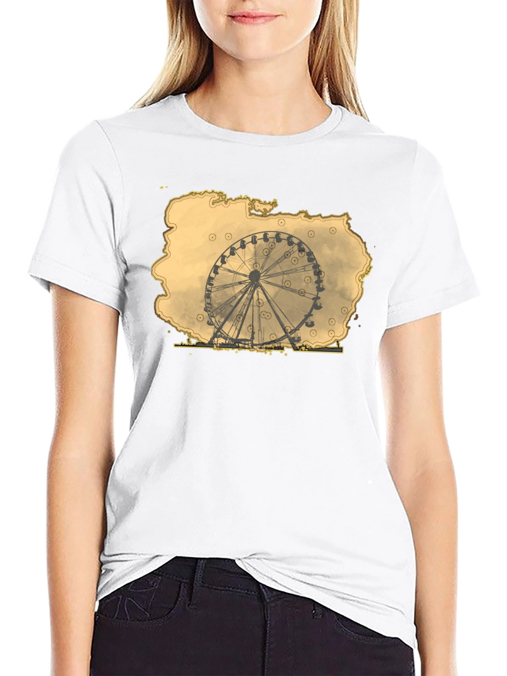 Ferris Wheel Graphic Tee - Retro Theme Park Shirt