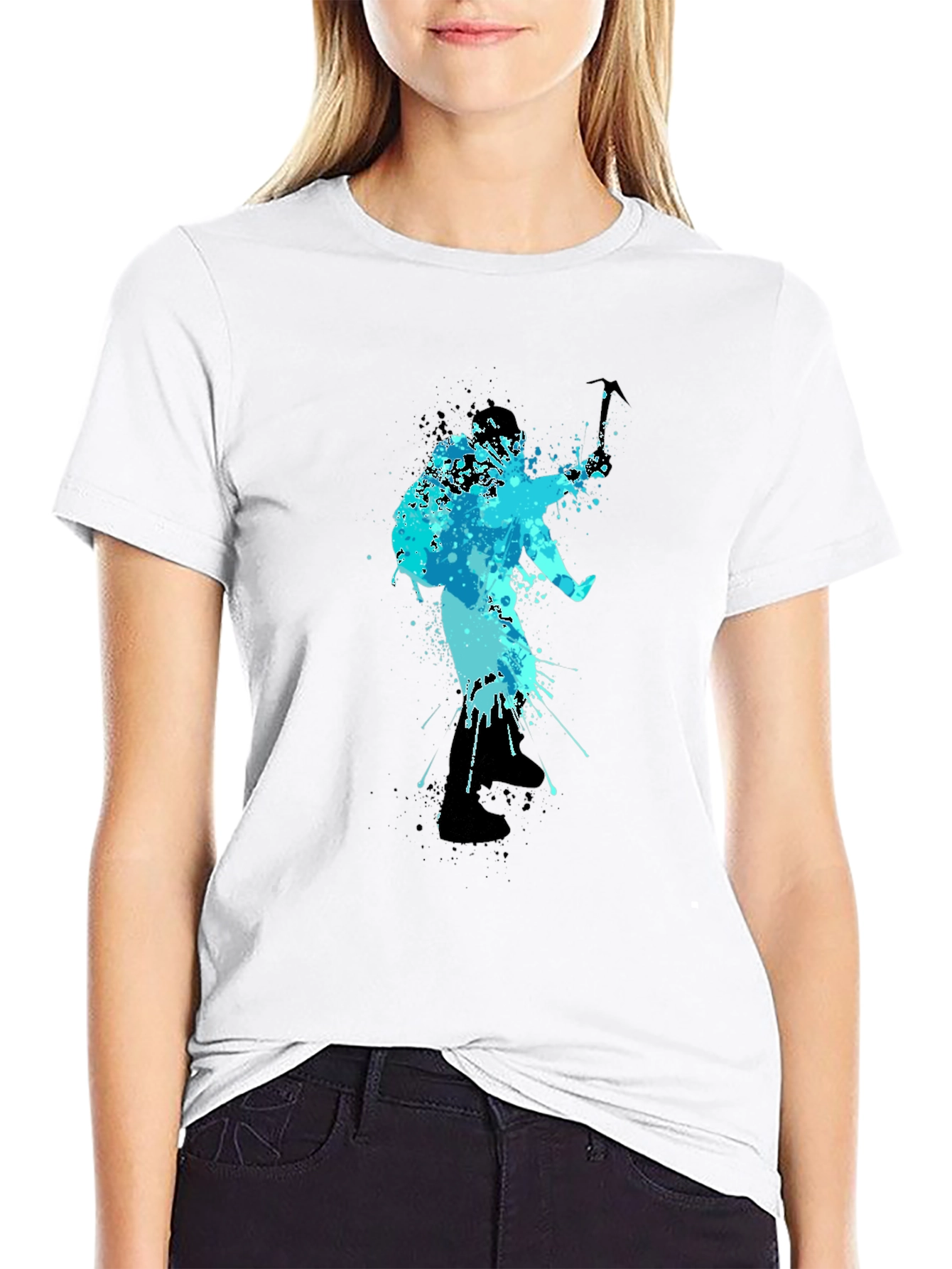 Cool Blue Climbing T-Shirt - Mountain Adventure Design