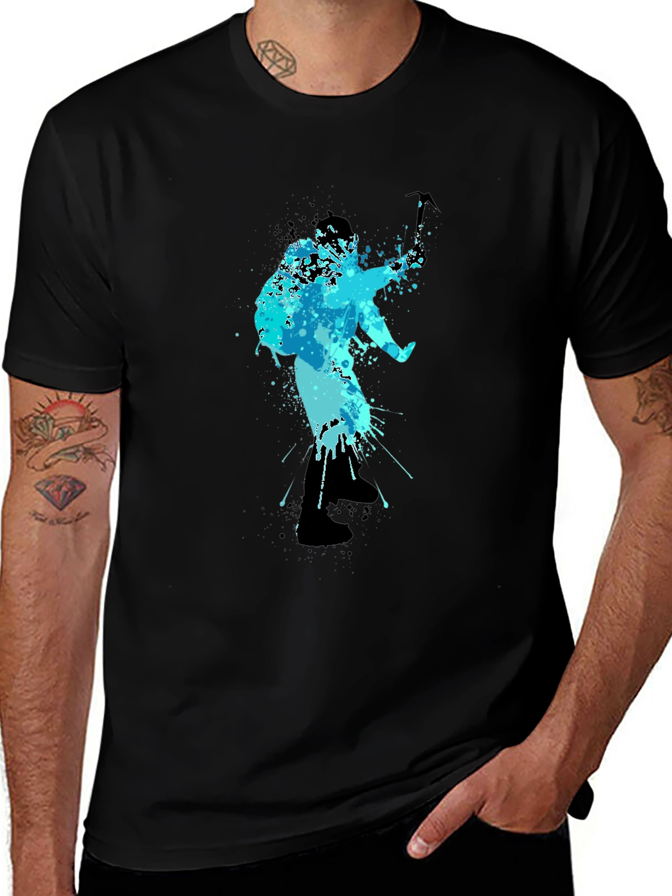 Cool Blue Climbing T-Shirt - Mountain Adventure Design