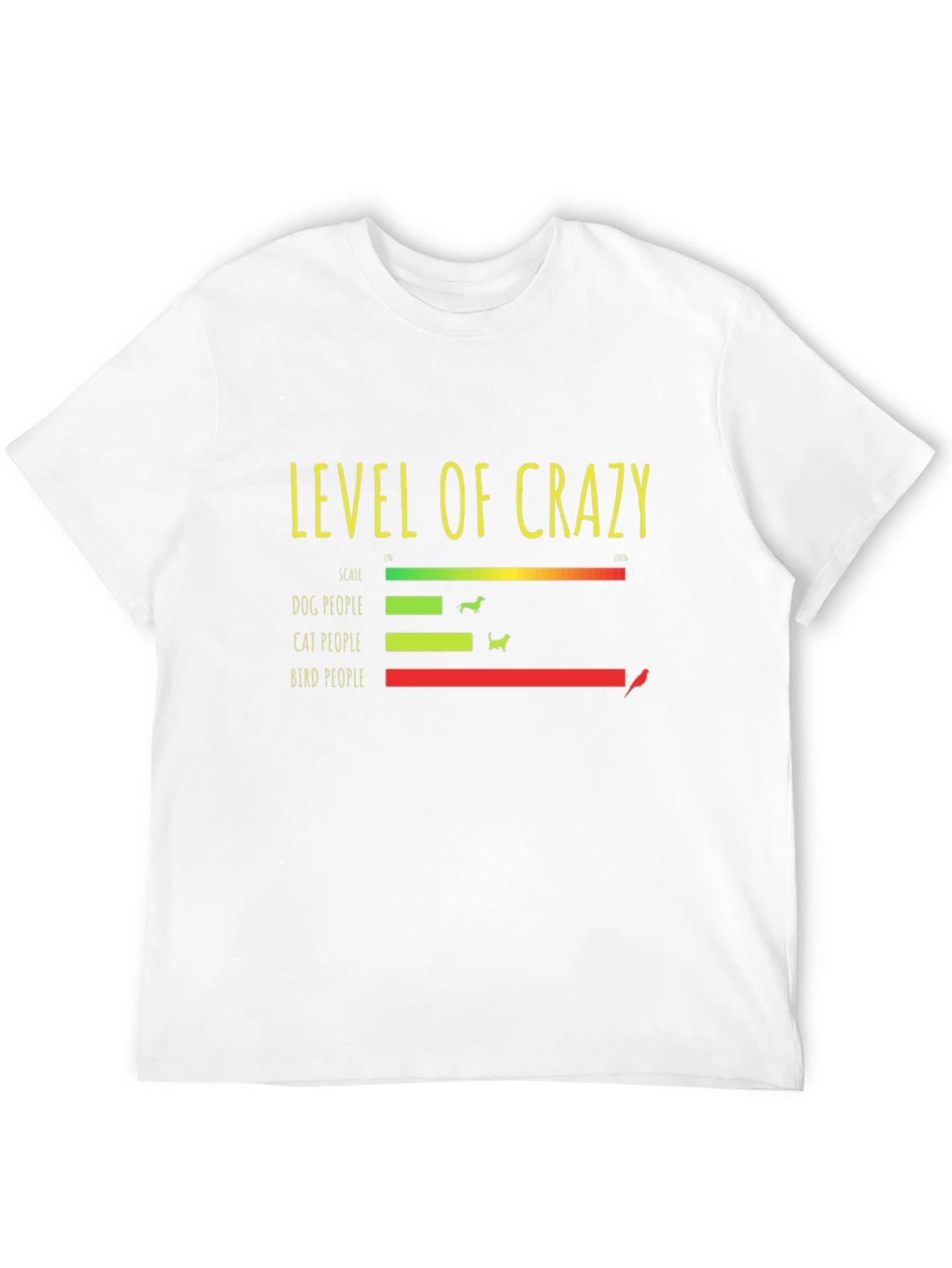 Crazy Level Graphic Tee - Dog Cat Bird People!