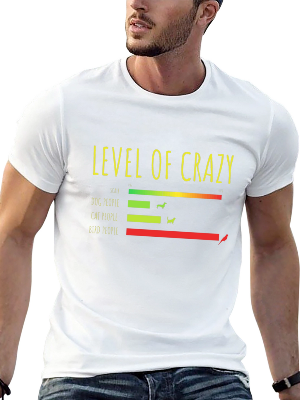 Crazy Level Graphic Tee - Dog Cat Bird People!