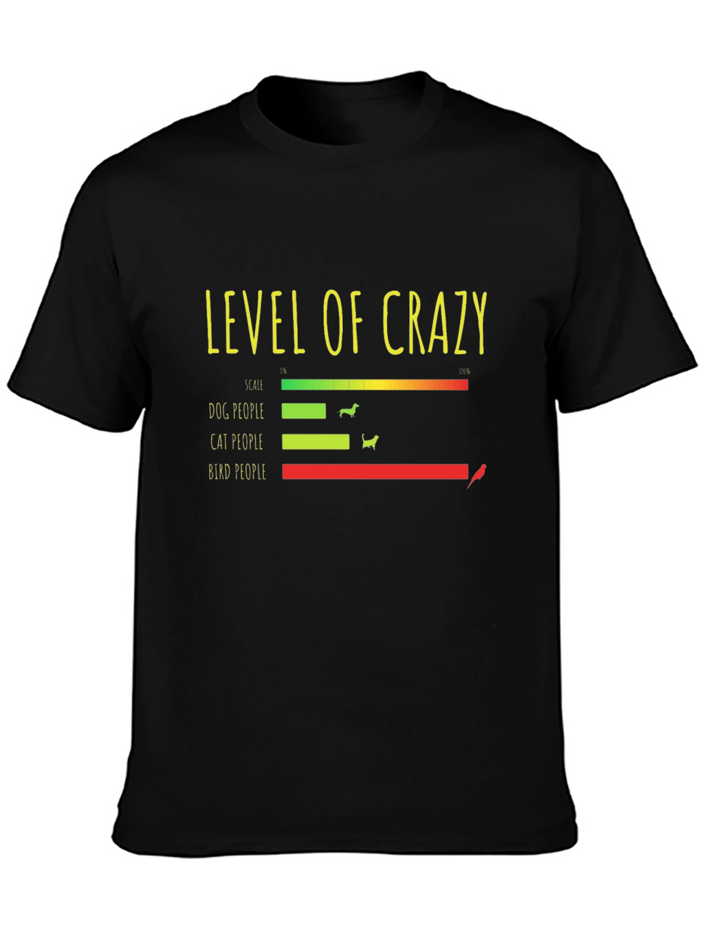 Crazy Level Graphic Tee - Dog Cat Bird People!