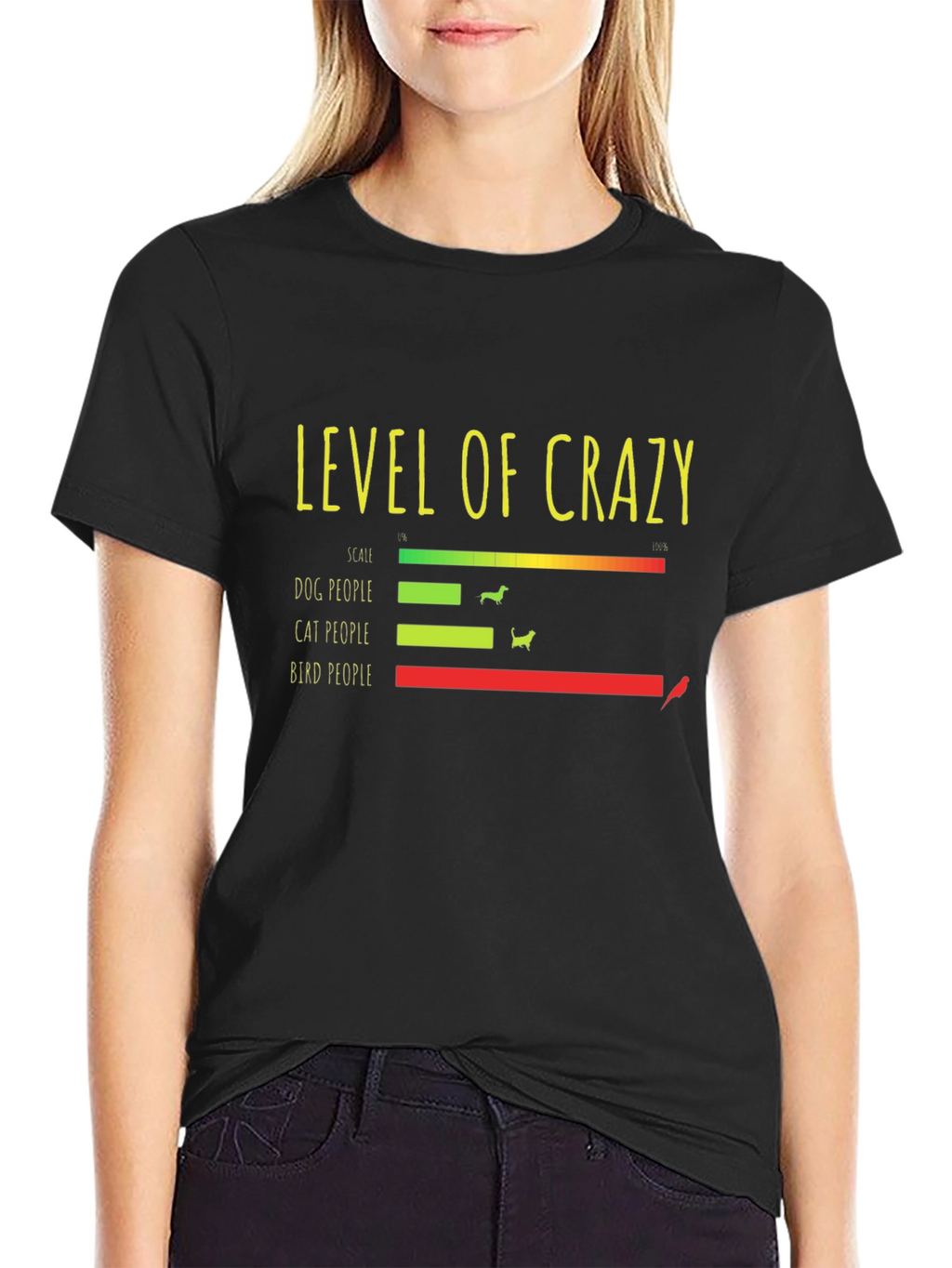 Crazy Level Graphic Tee - Dog Cat Bird People!
