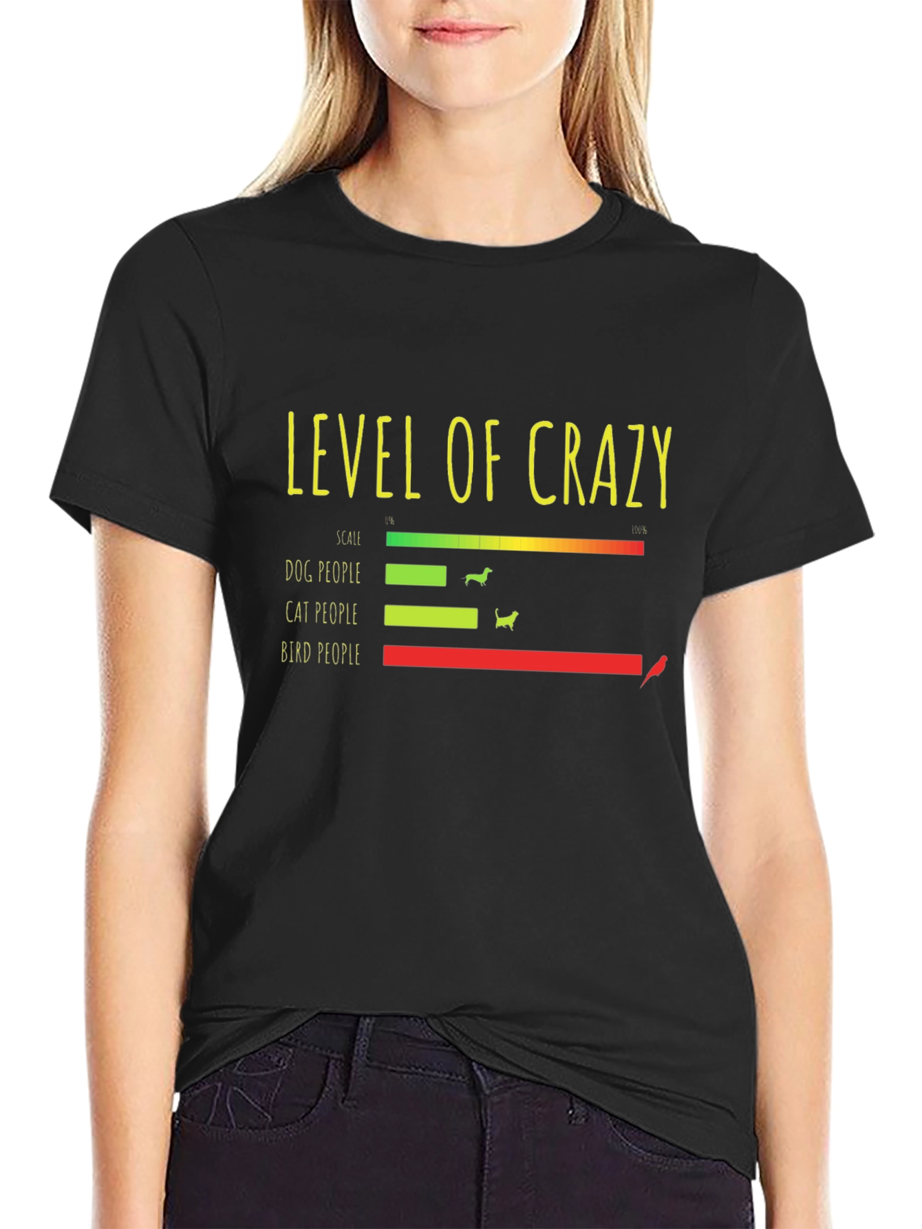 Crazy Level Graphic Tee - Dog Cat Bird People!