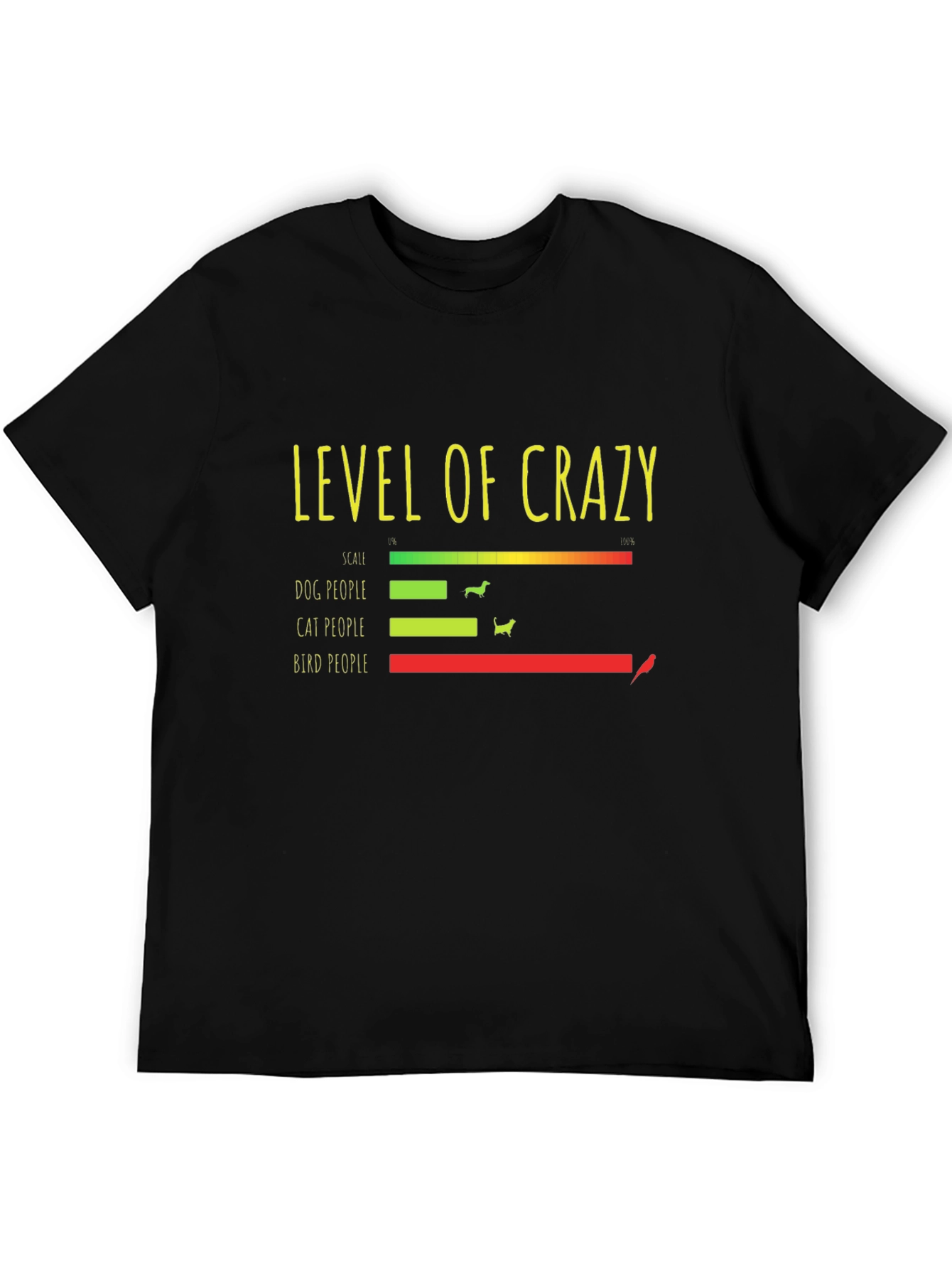 Crazy Level Graphic Tee - Dog Cat Bird People!