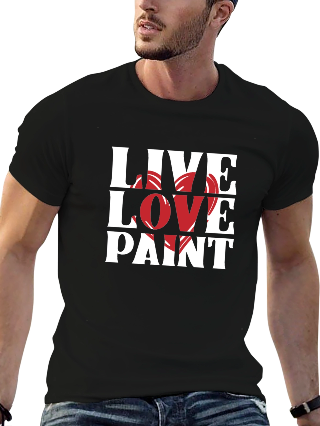 Live Love Paint Black Graphic T-Shirt