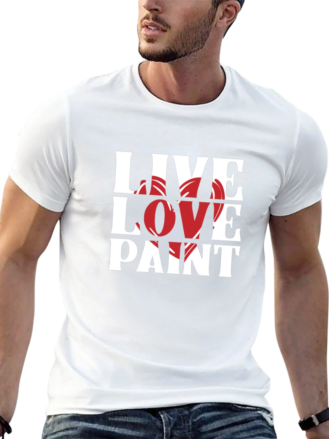 Live Love Paint Black Graphic T-Shirt