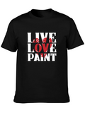 Live Love Paint Black Graphic T-Shirt