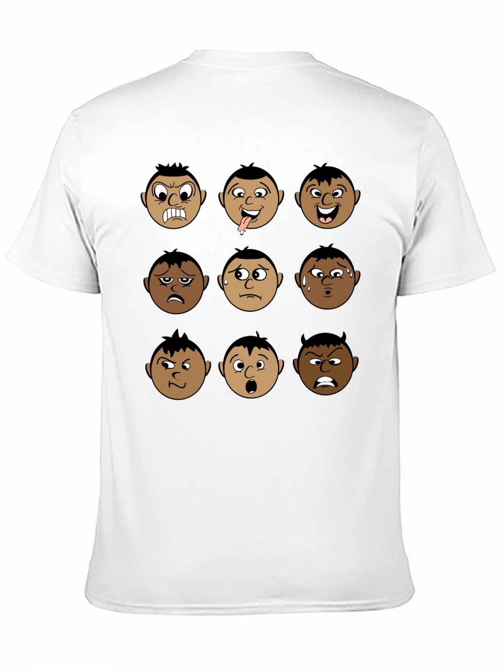 Emotional Faces Black T-Shirt