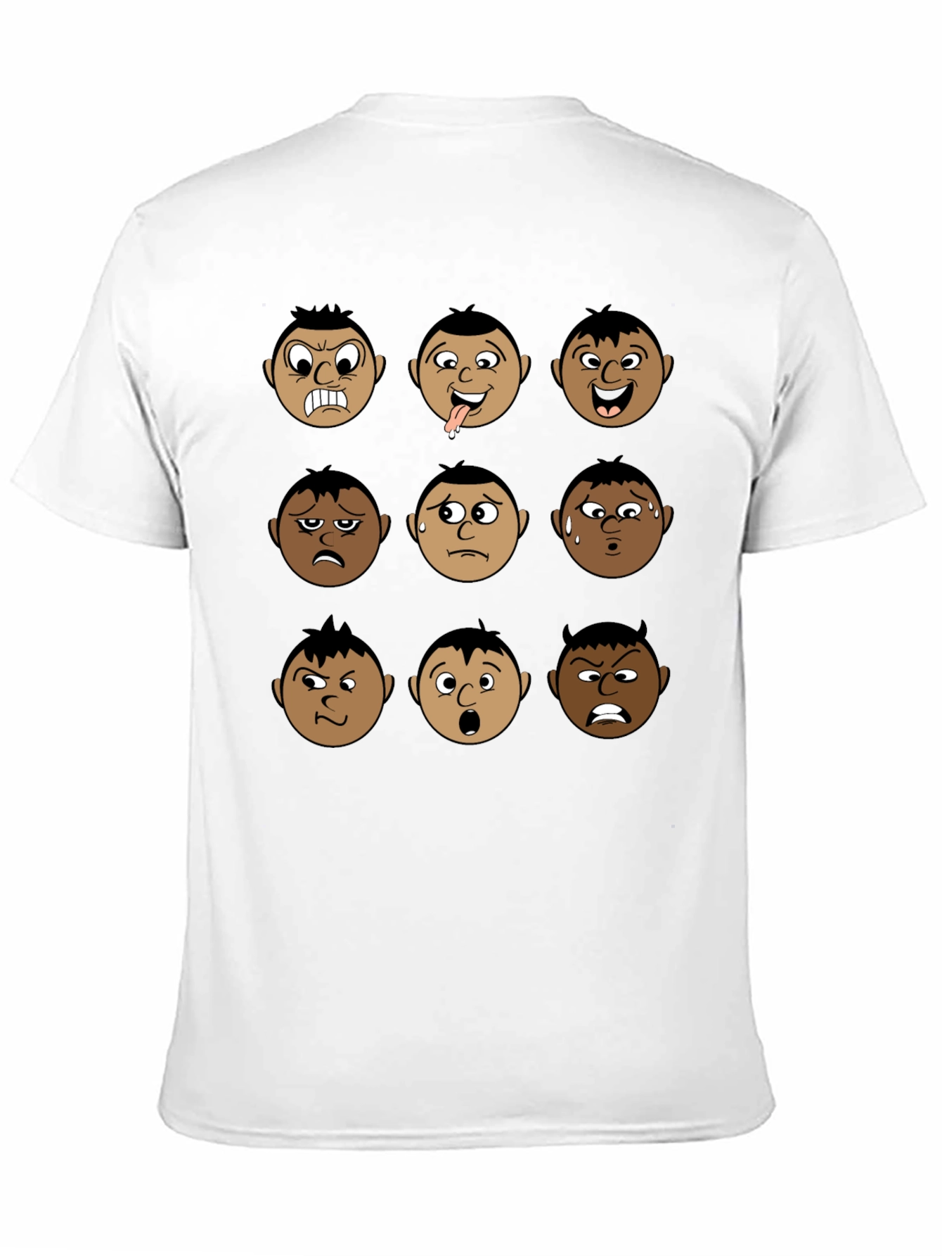 Emotional Faces Black T-Shirt