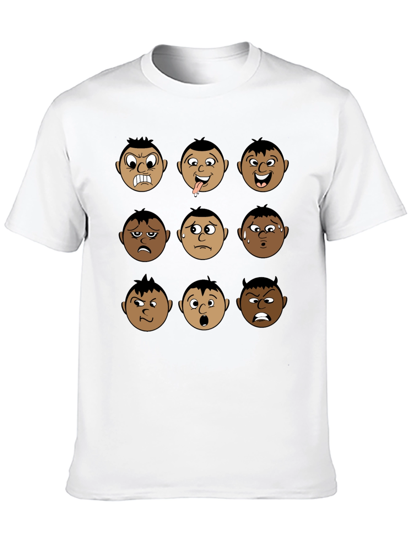 Emotional Faces Black T-Shirt