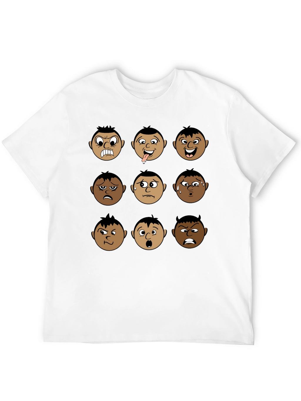 Emotional Faces Black T-Shirt