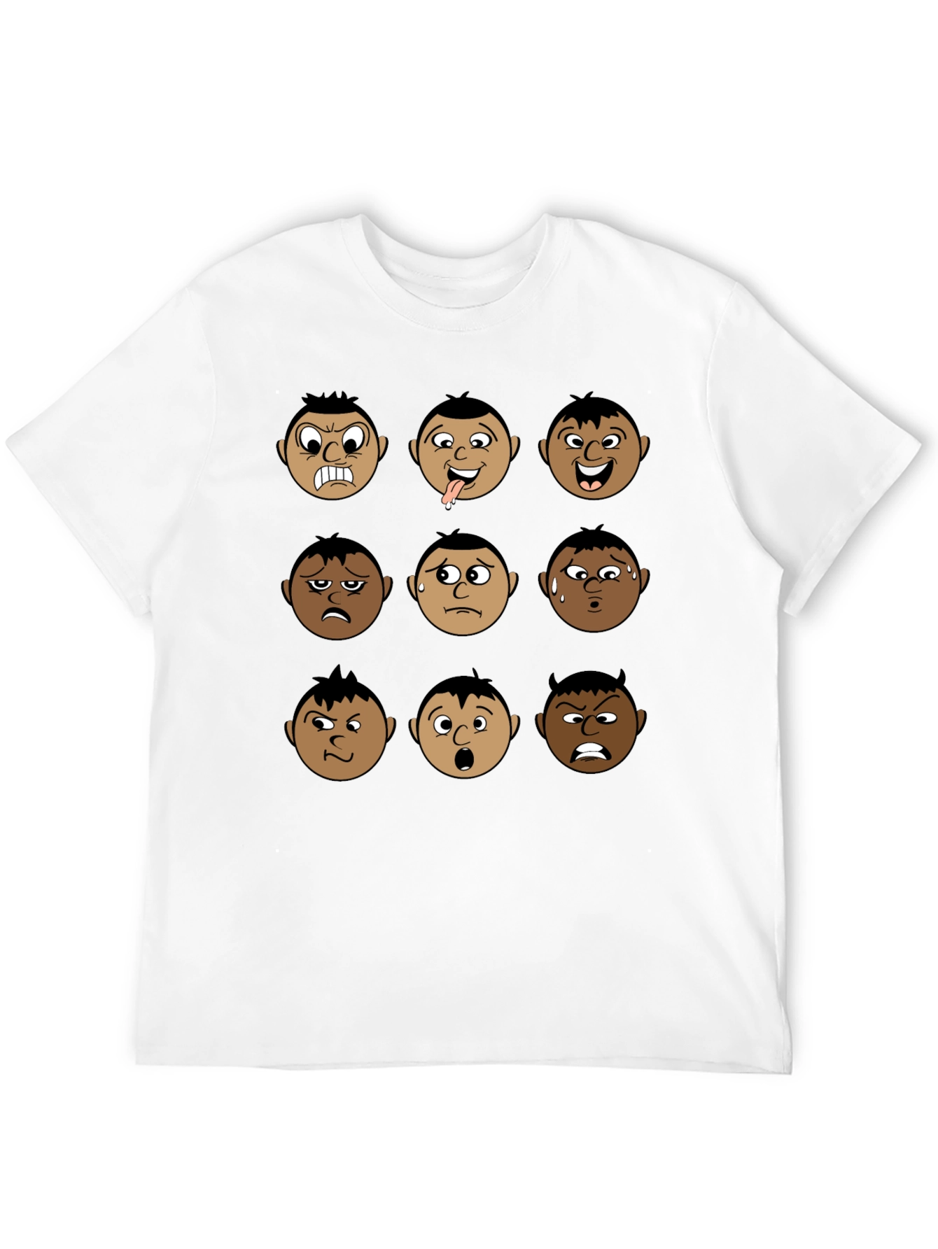 Emotional Faces Black T-Shirt