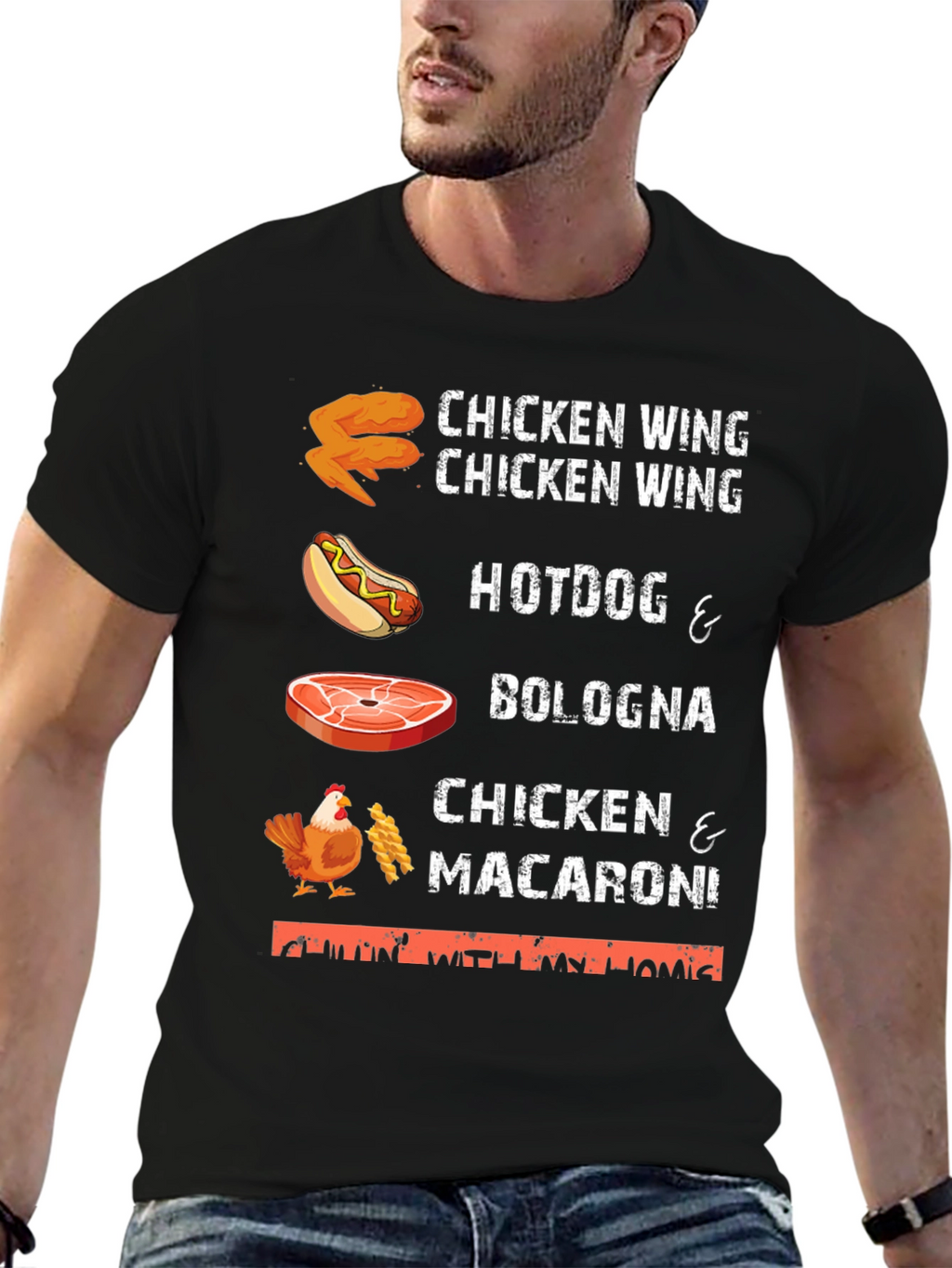 Chicken Wing Hotdog & Bologna T-Shirt