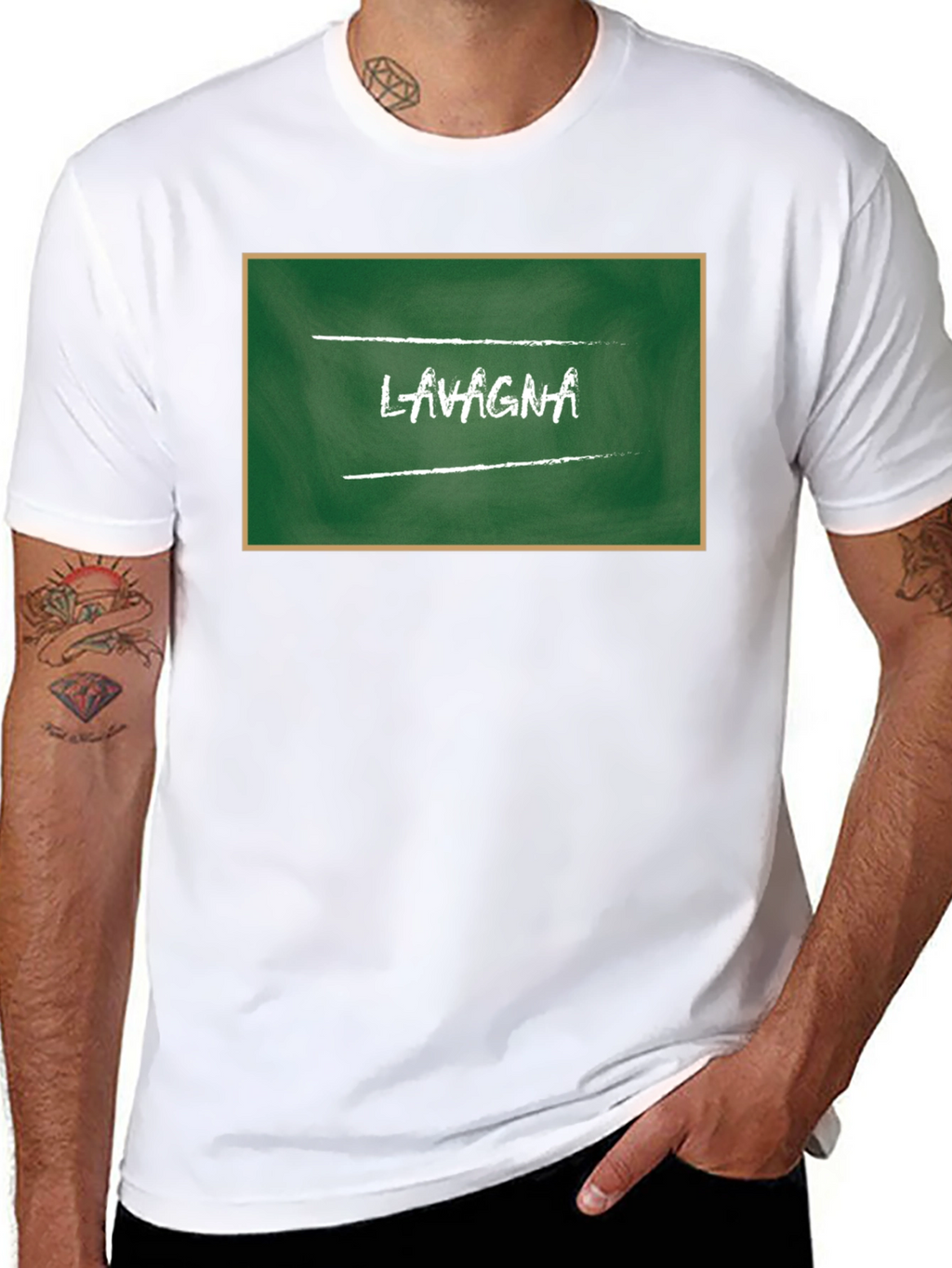 Lasagna Chalkboard Style Graphic Tee