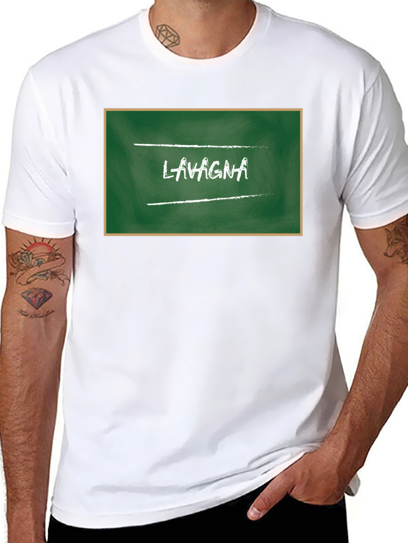 Lasagna Chalkboard Style Graphic Tee