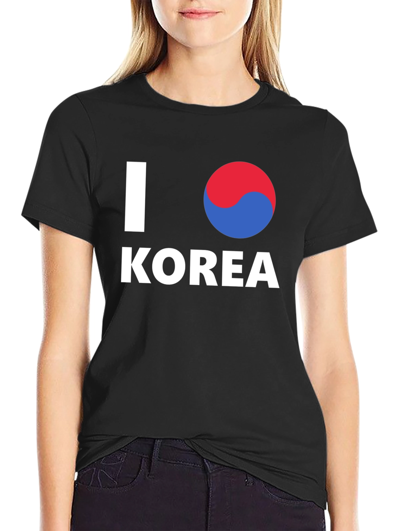 I Love Korea Black T-Shirt - Stylish Korean Pride Tee