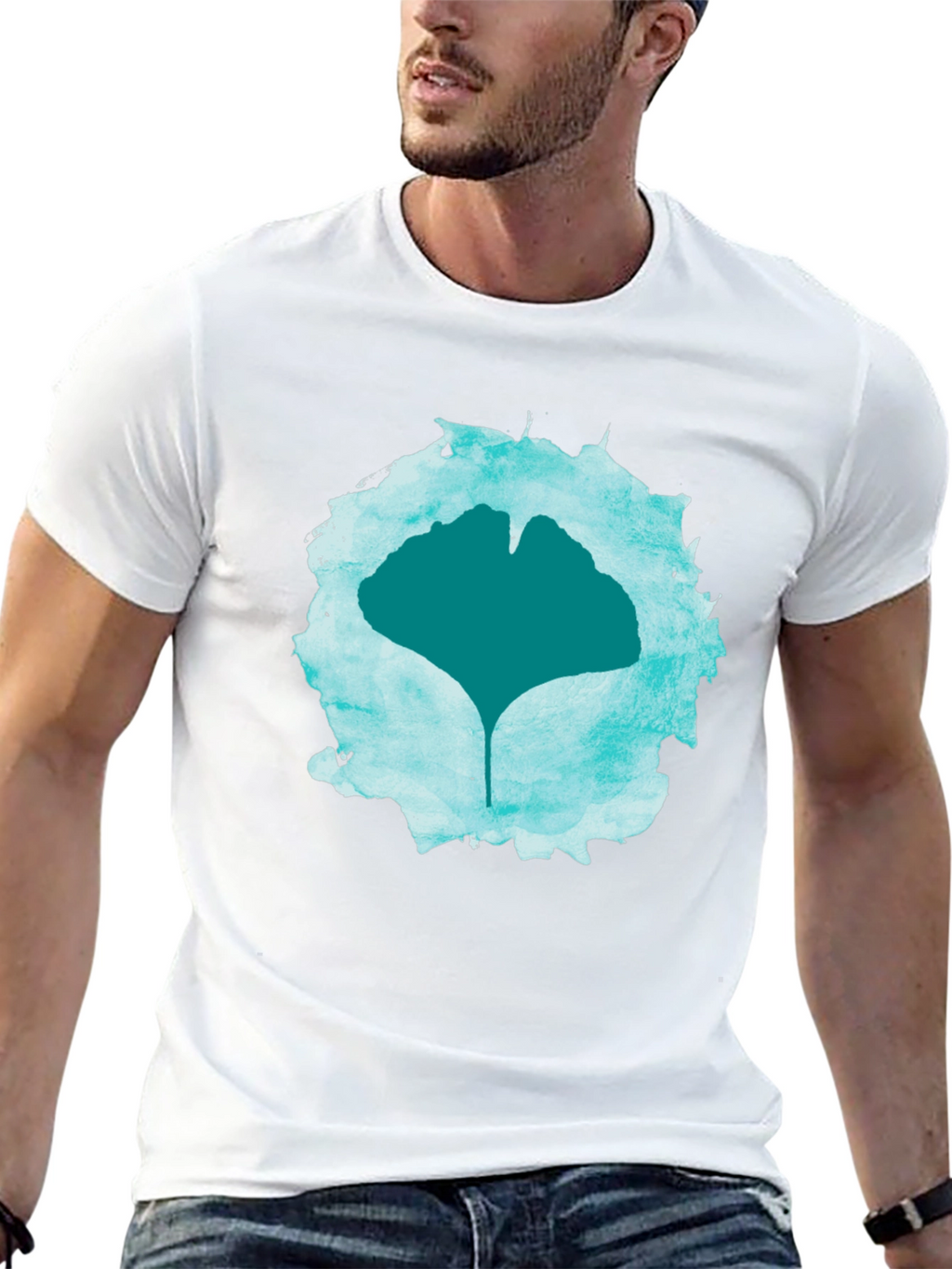 Ginkgo Leaf Graphic Print Tee