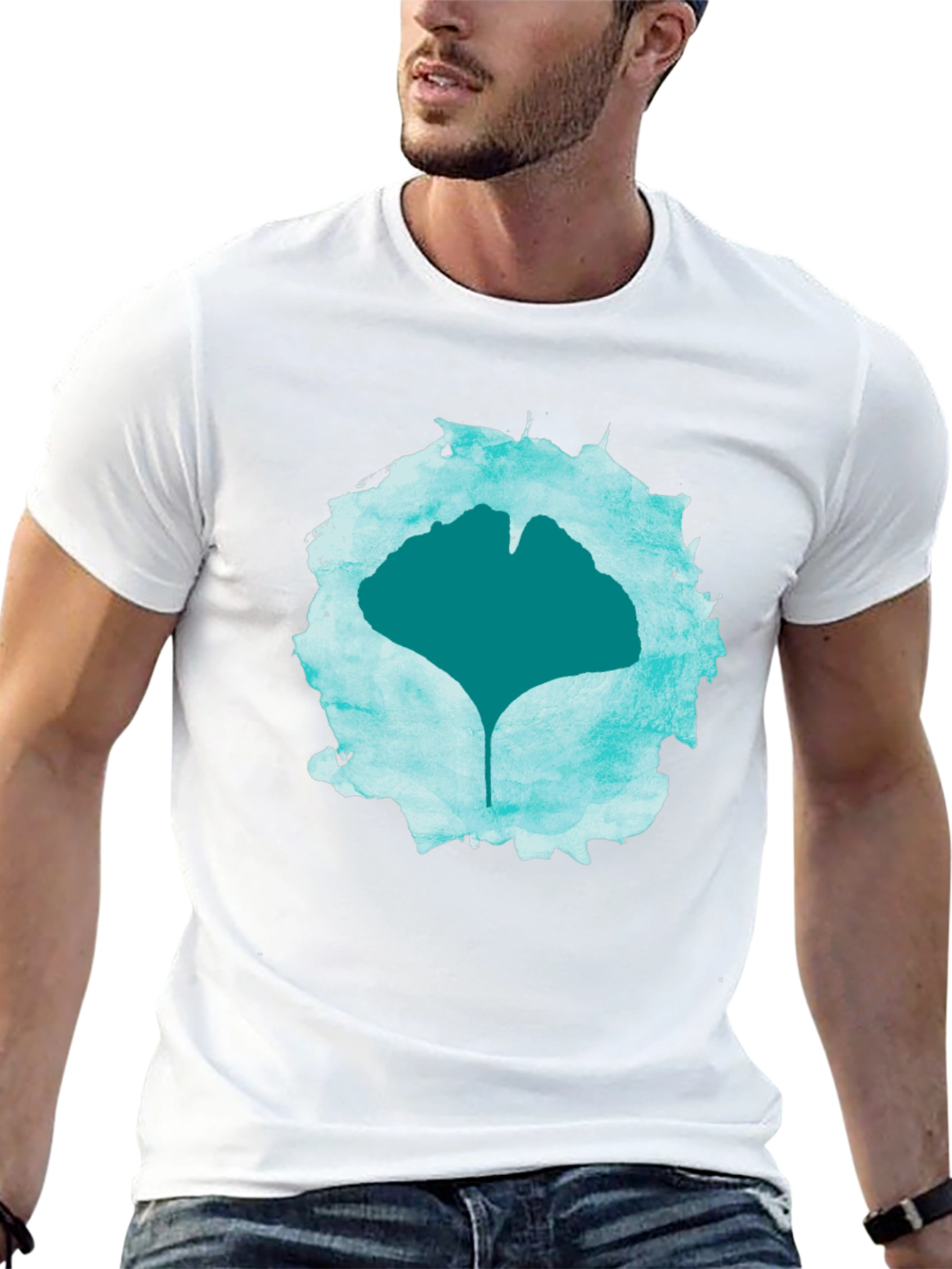Ginkgo Leaf Graphic Print Tee