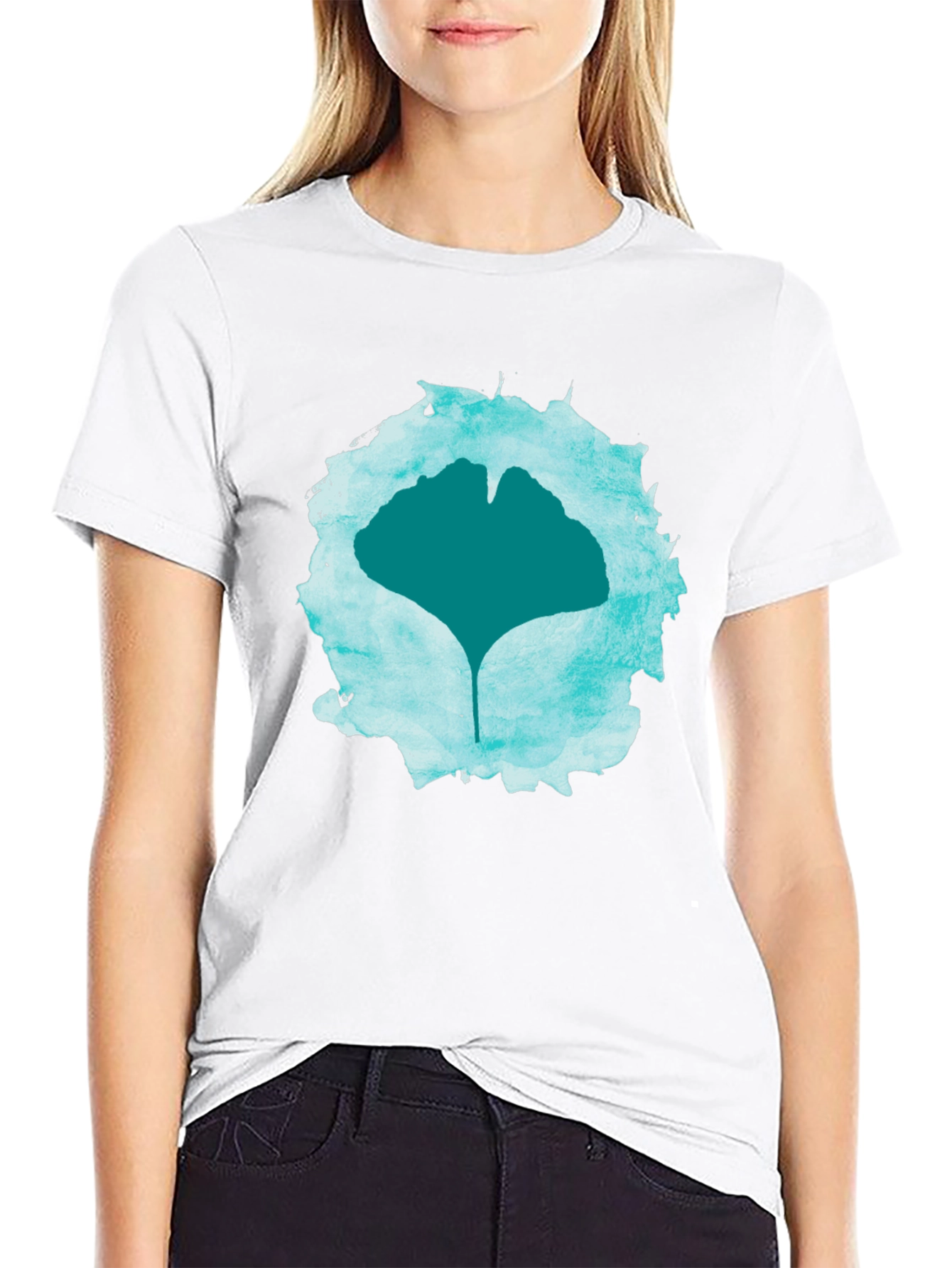 Ginkgo Leaf Graphic Print Tee