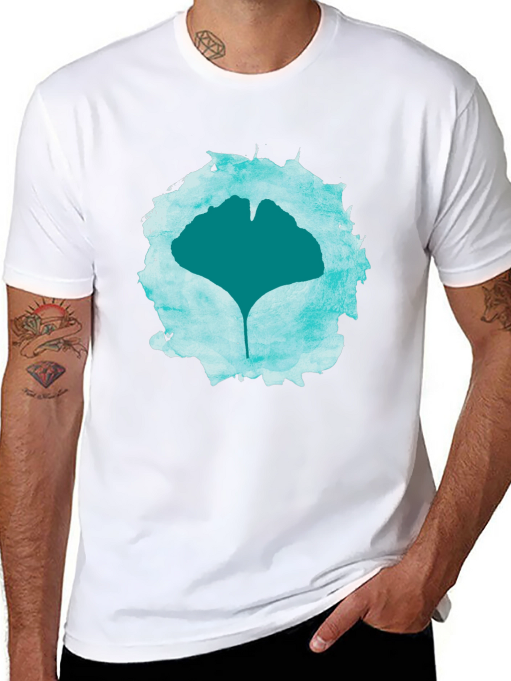 Ginkgo Leaf Graphic Print Tee