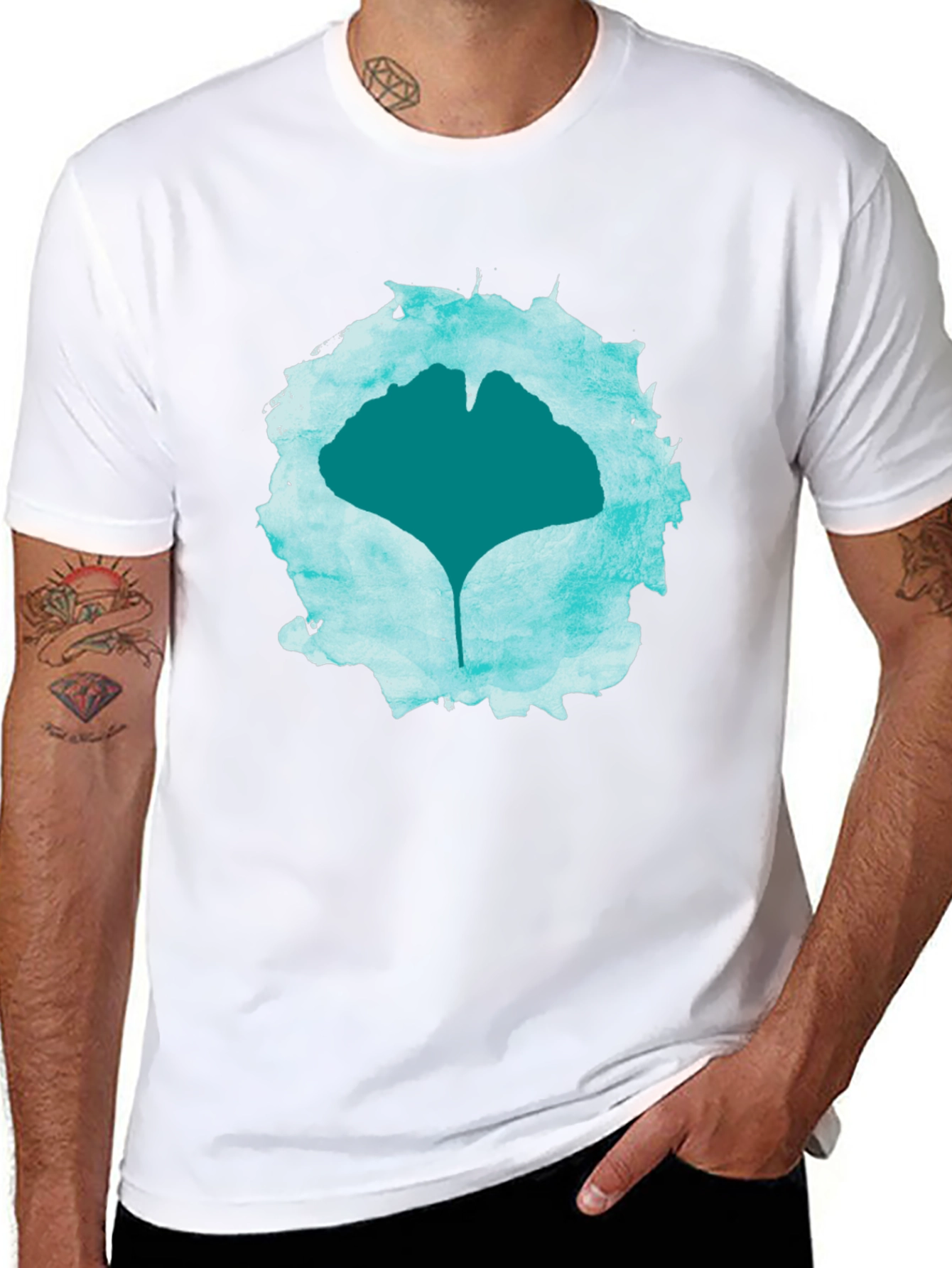 Ginkgo Leaf Graphic Print Tee