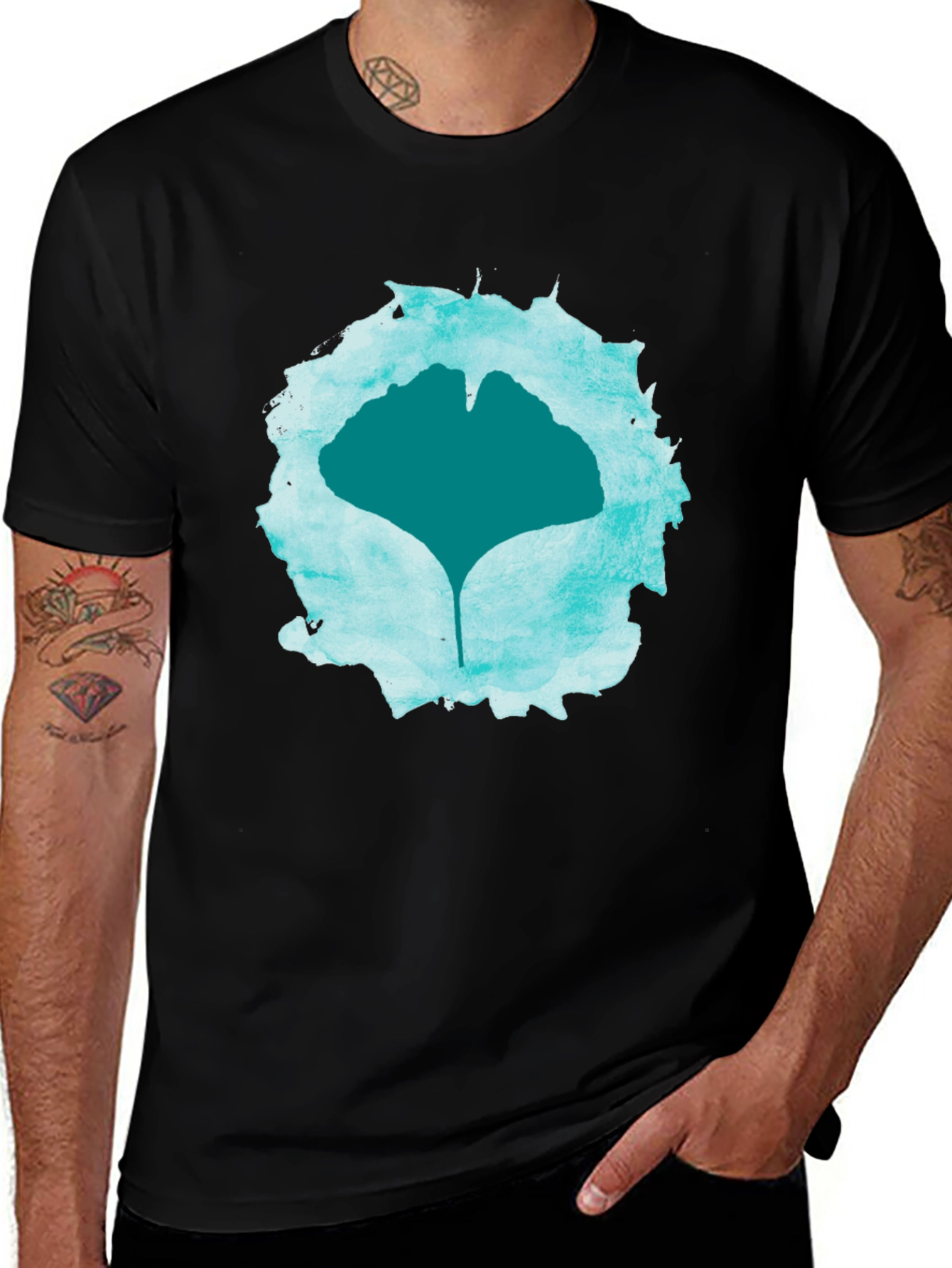 Ginkgo Leaf Graphic Print Tee