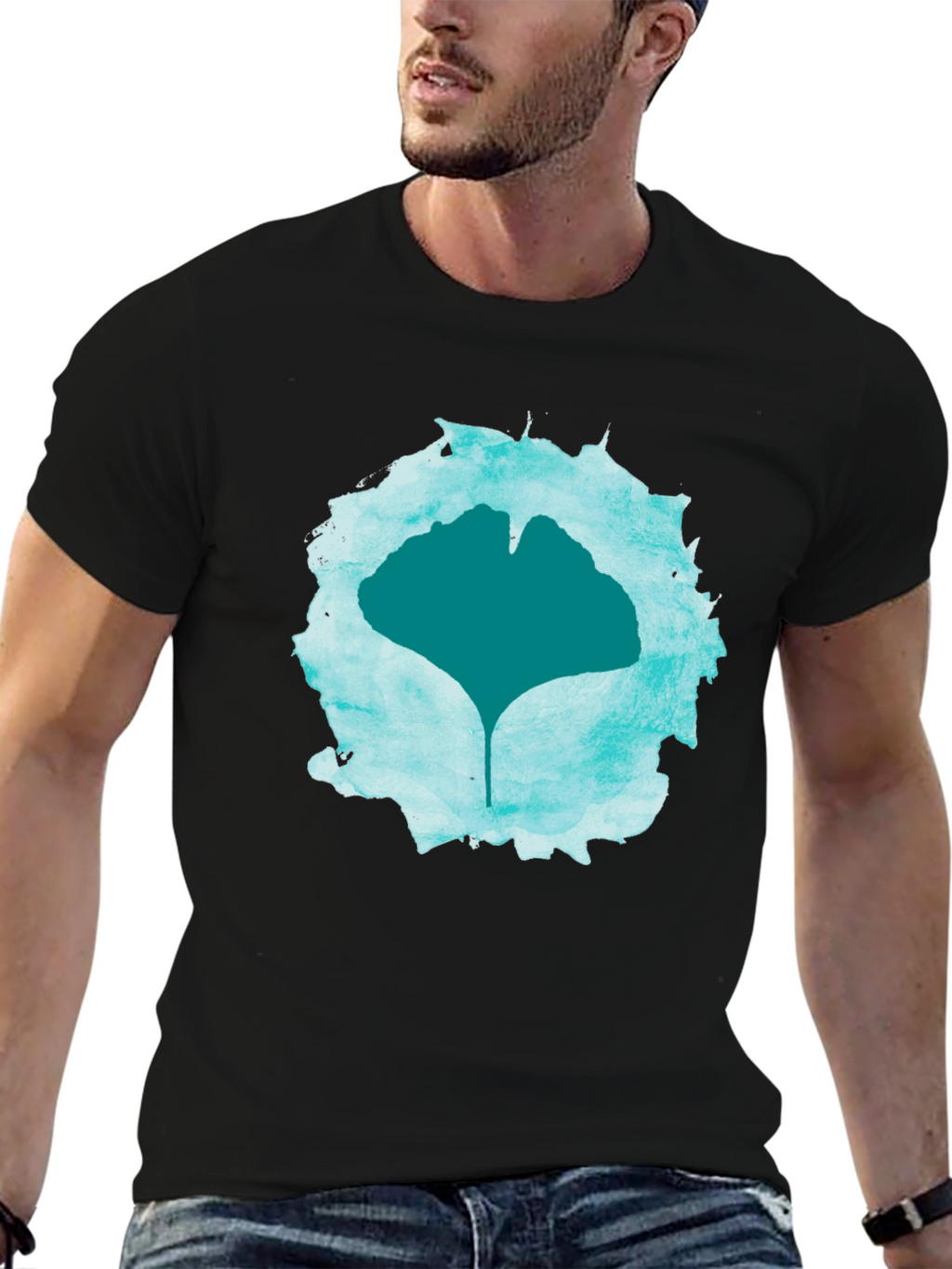 Ginkgo Leaf Graphic Print Tee
