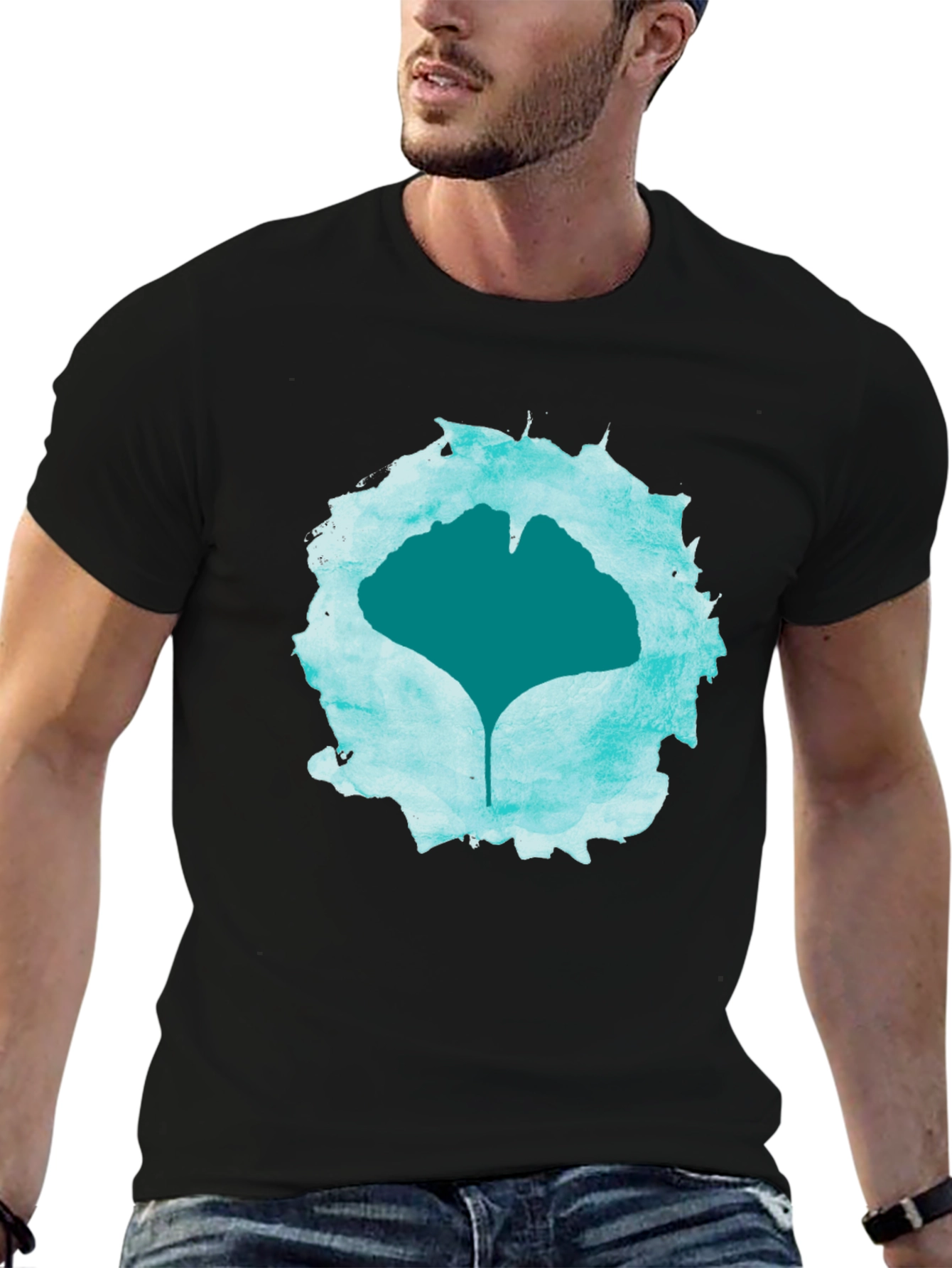 Ginkgo Leaf Graphic Print Tee