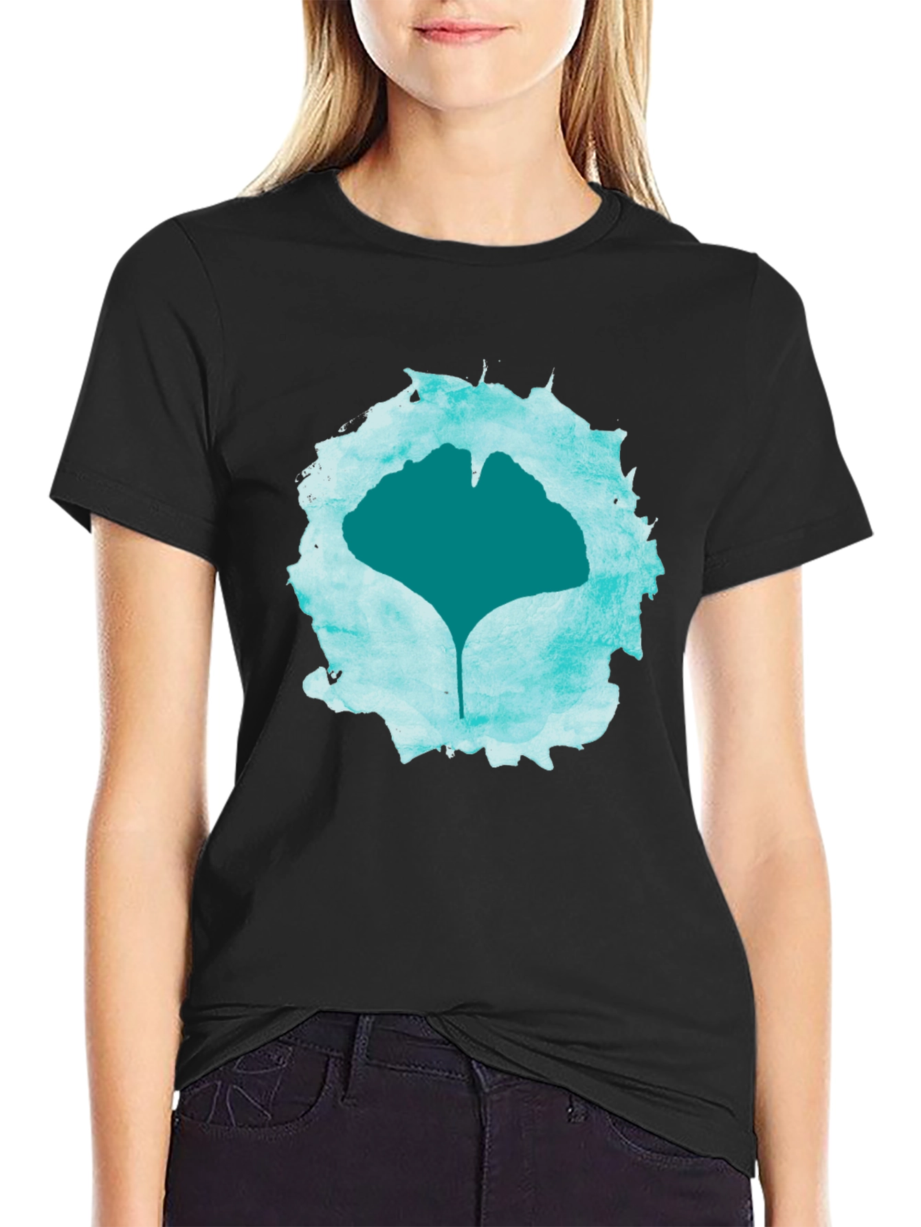 Ginkgo Leaf Graphic Print Tee