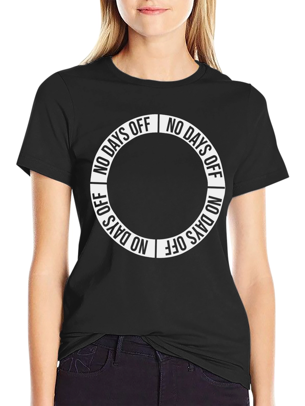 No Days Off Graphic Tee - Black Cotton T-Shirt