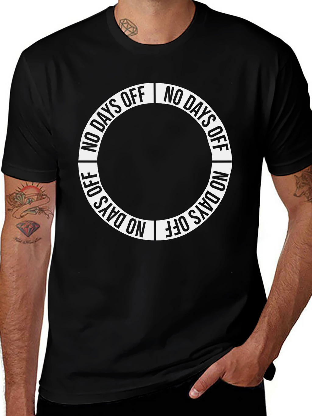 No Days Off Graphic Tee - Black Cotton T-Shirt