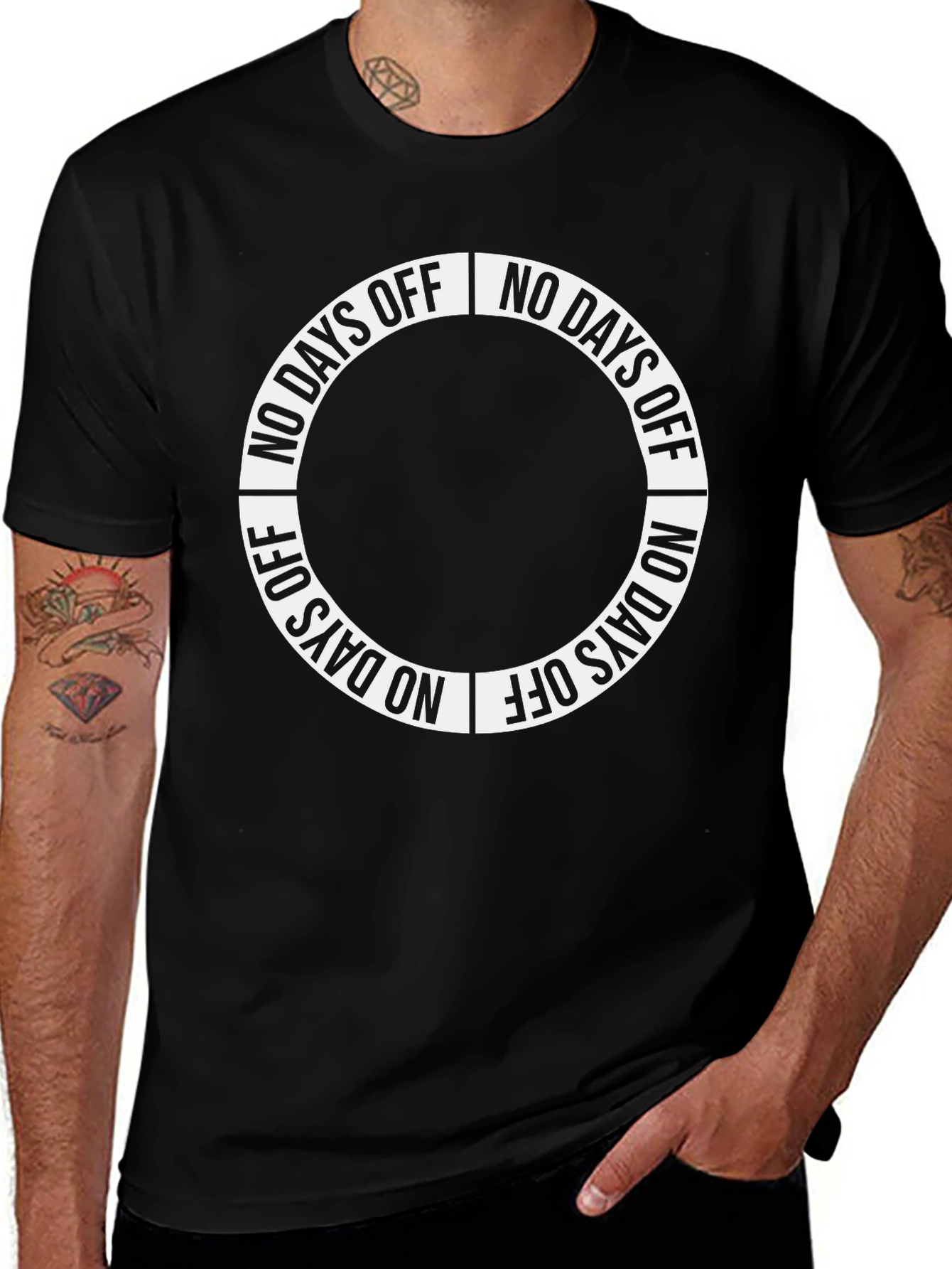 No Days Off Graphic Tee - Black Cotton T-Shirt