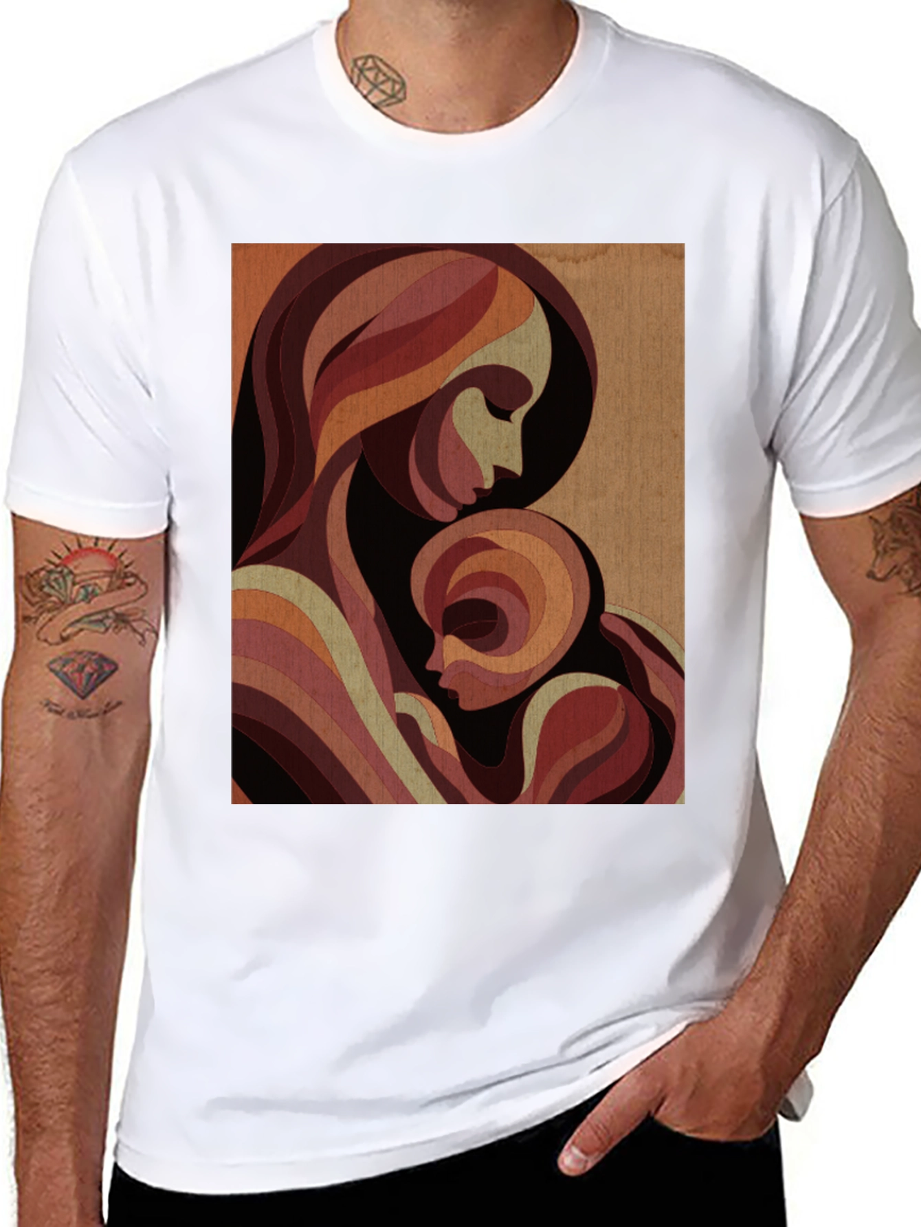 Mother & Child Graphic Tee - Black