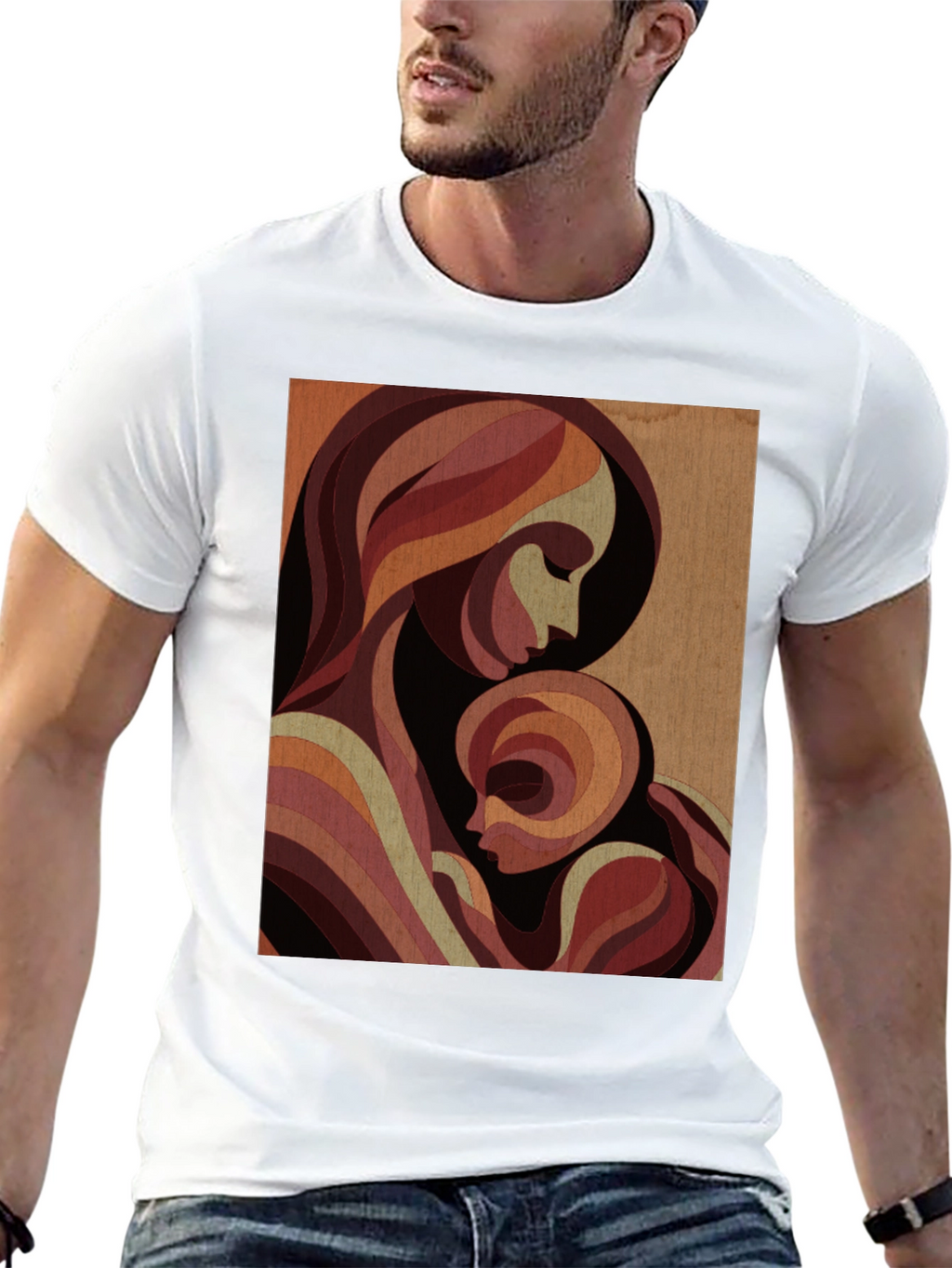Mother & Child Graphic Tee - Black