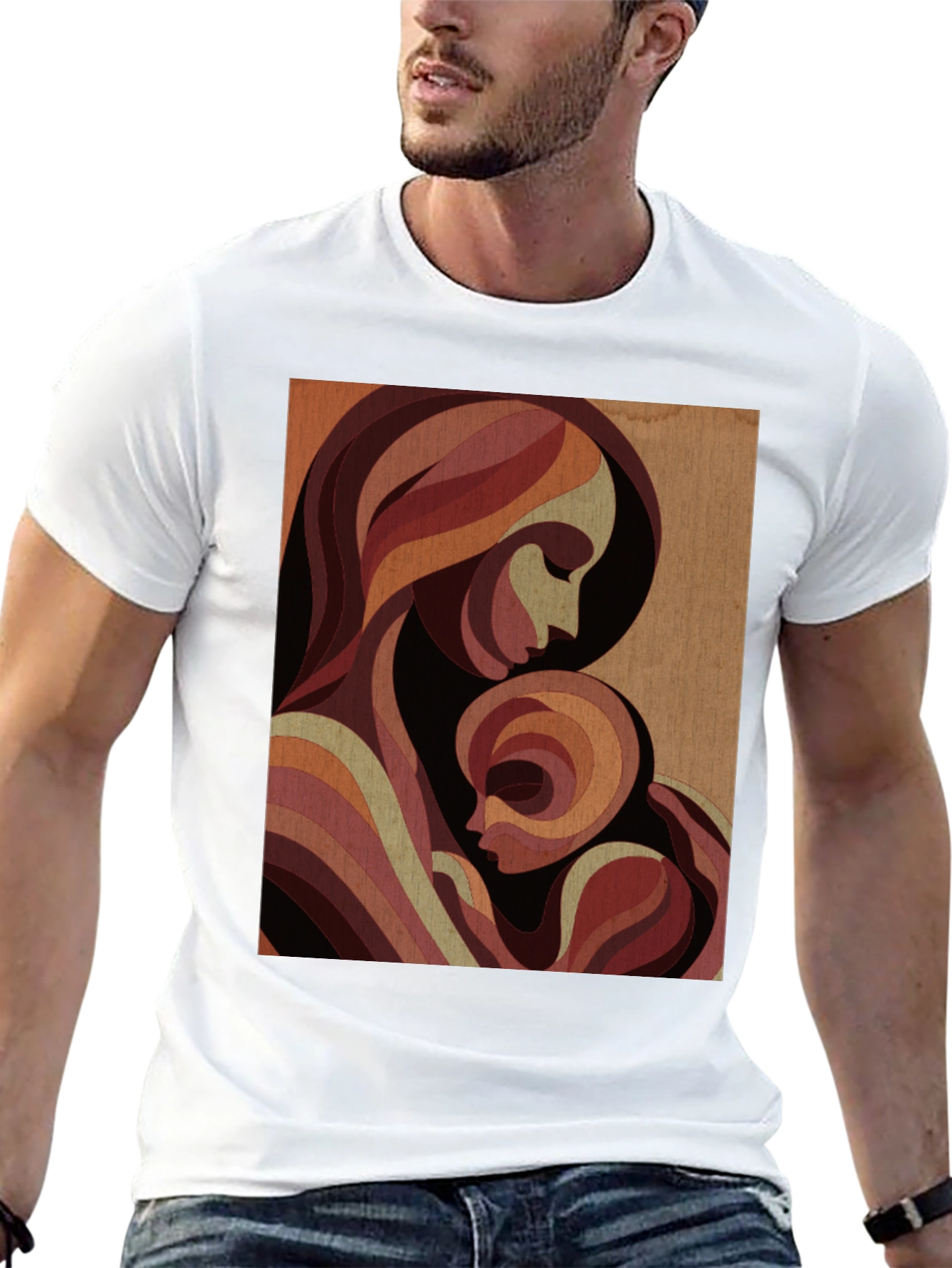 Mother & Child Graphic Tee - Black