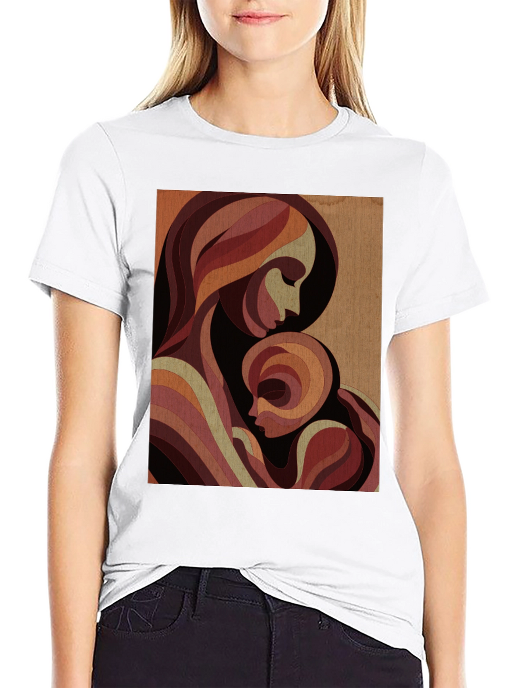 Mother & Child Graphic Tee - Black