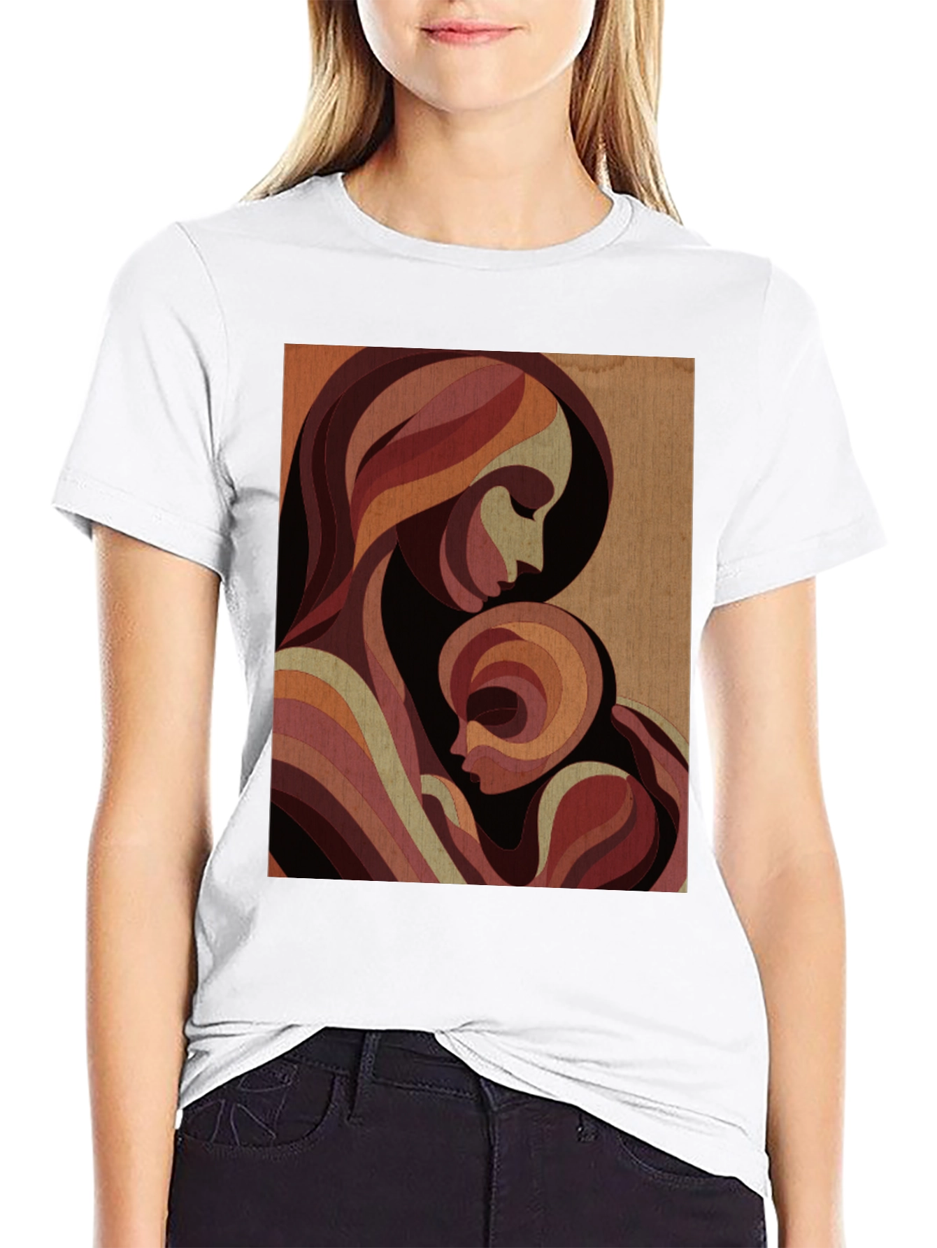 Mother & Child Graphic Tee - Black